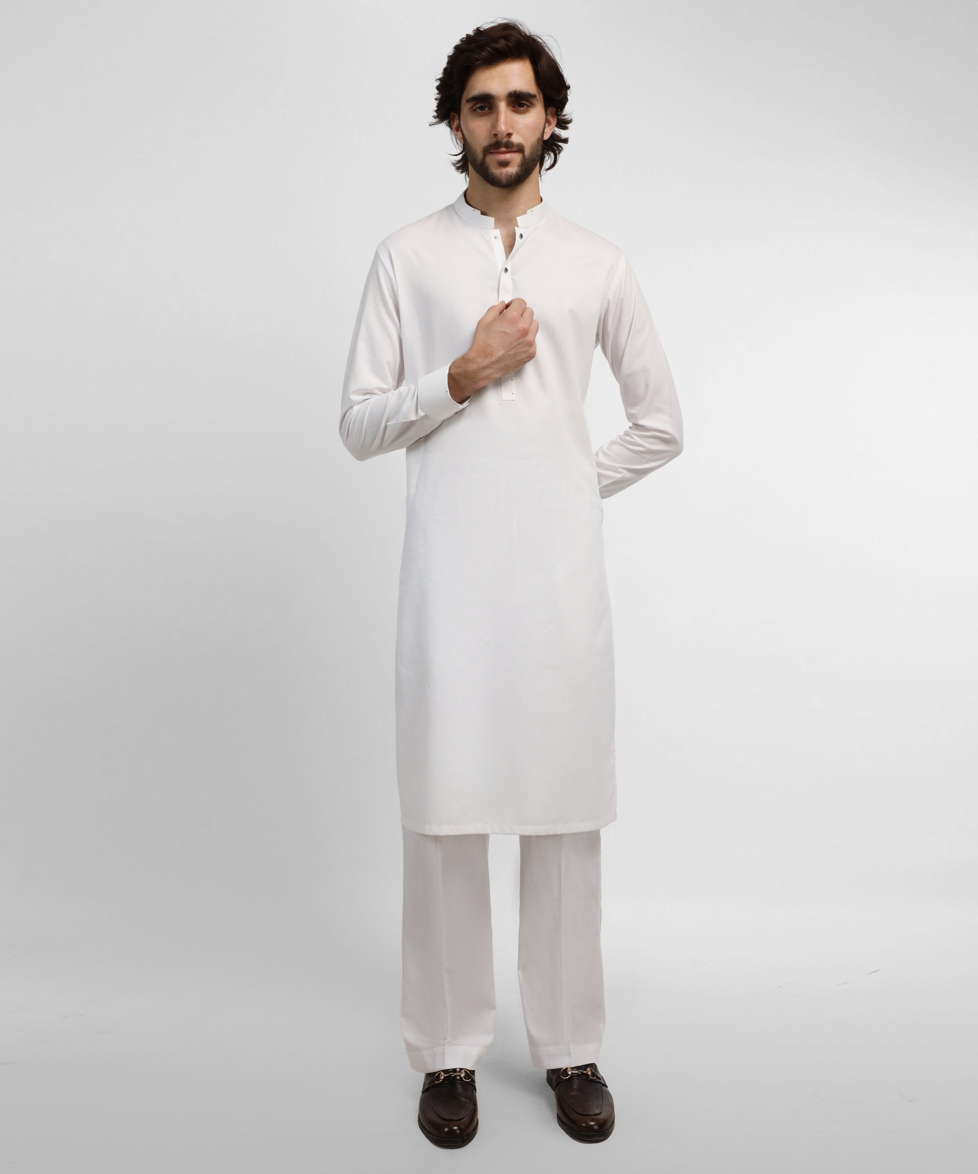 WHITE CASUAL KURTA TROUSERS
