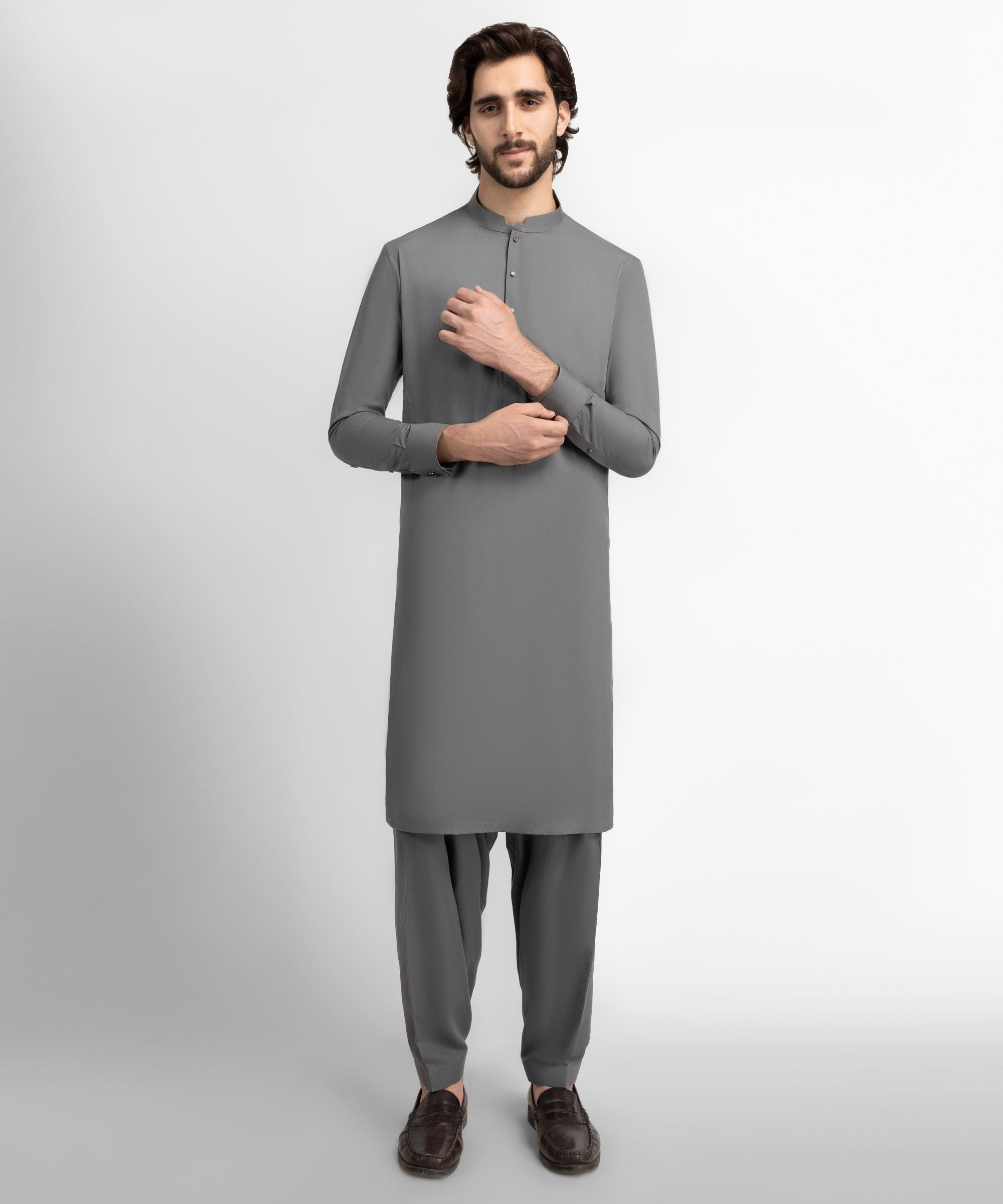 Grey Casual Kameez Shalwar