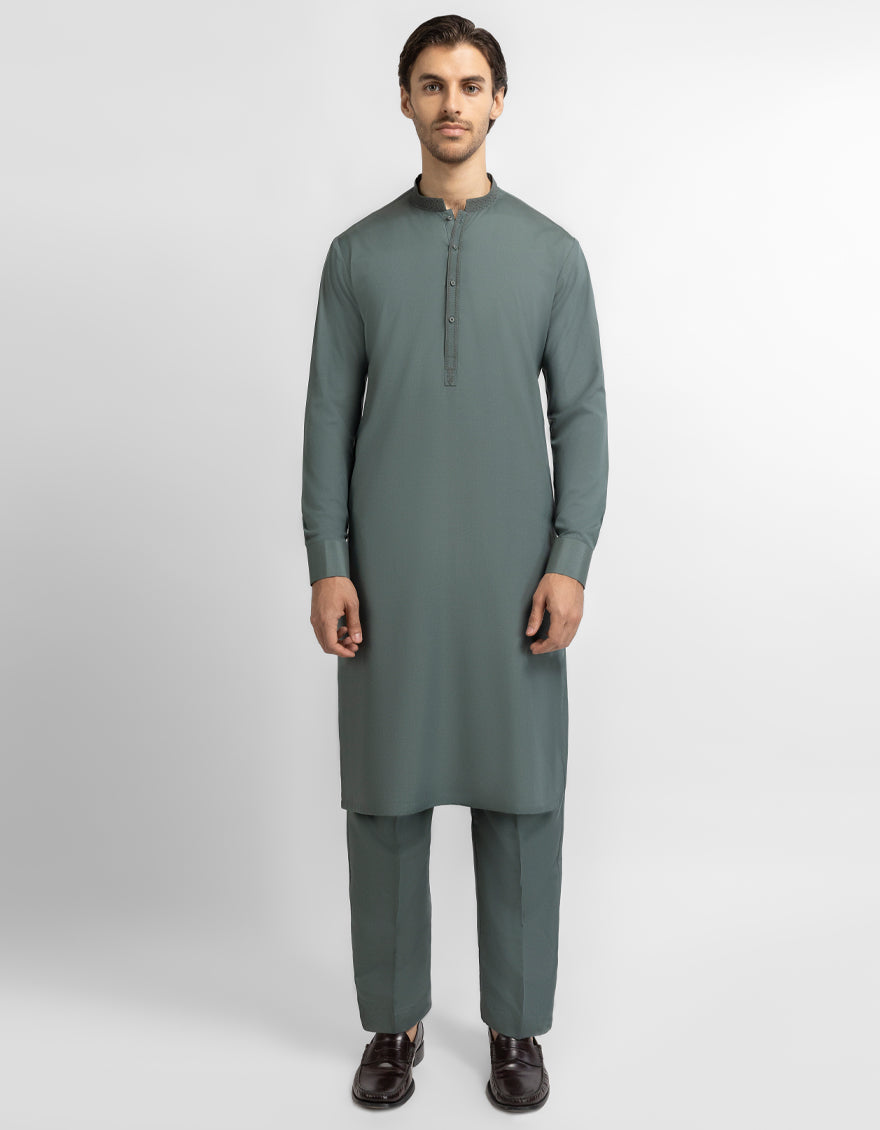 SAGE GREEN SEMI-FORMAL KURTA TROUSERS