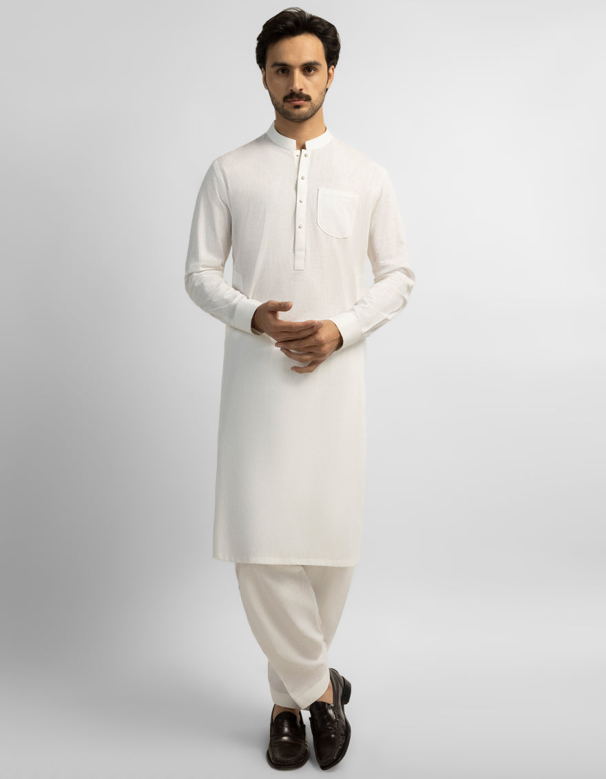OFF WHITE CASUAL KAMEEZ SHALWAR