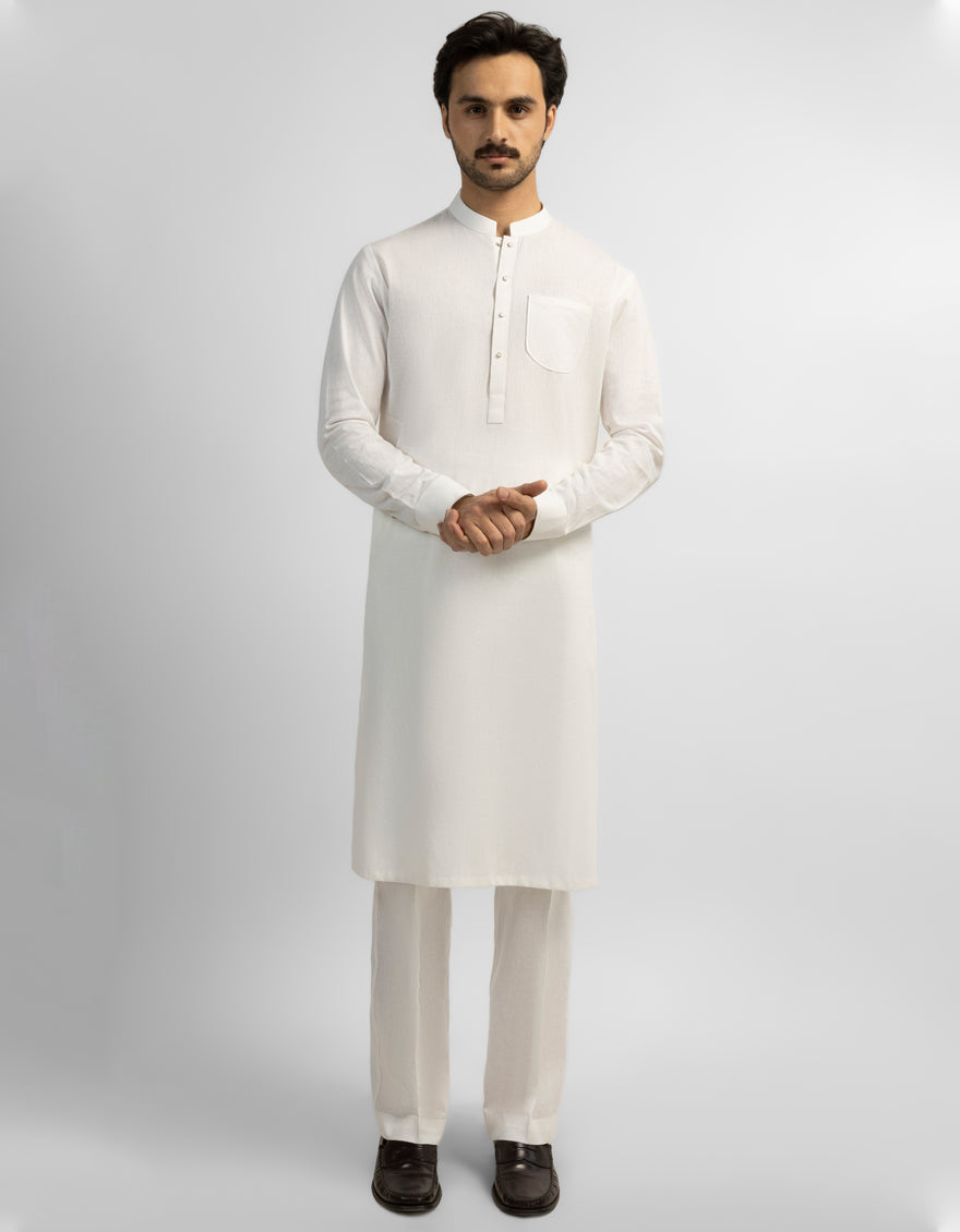 OFF WHITE CASUAL KURTA TROUSERS