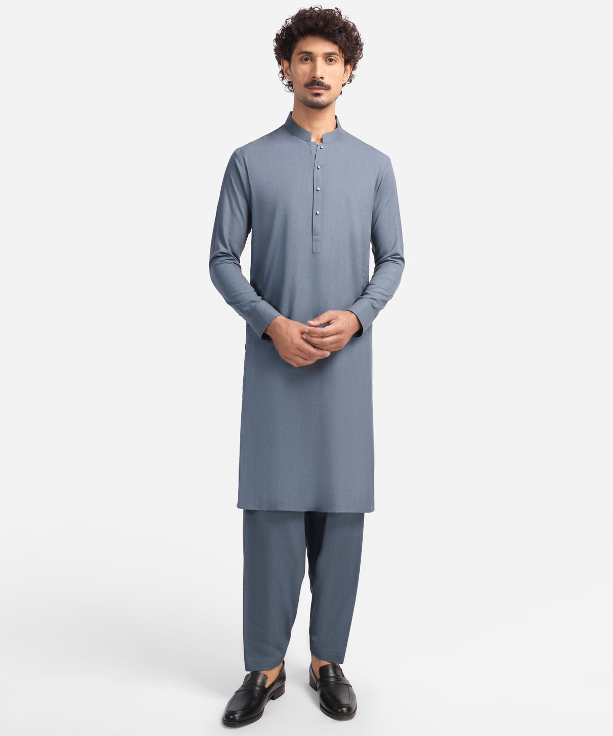 Slate Grey Plain Kameez Shalwar