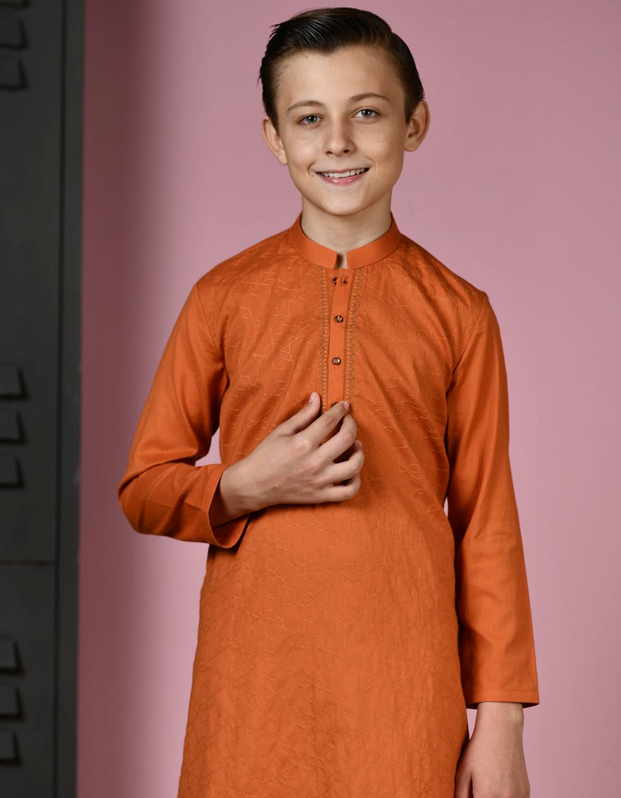 ORANGE COTTON KURTA | JCK-A-90420