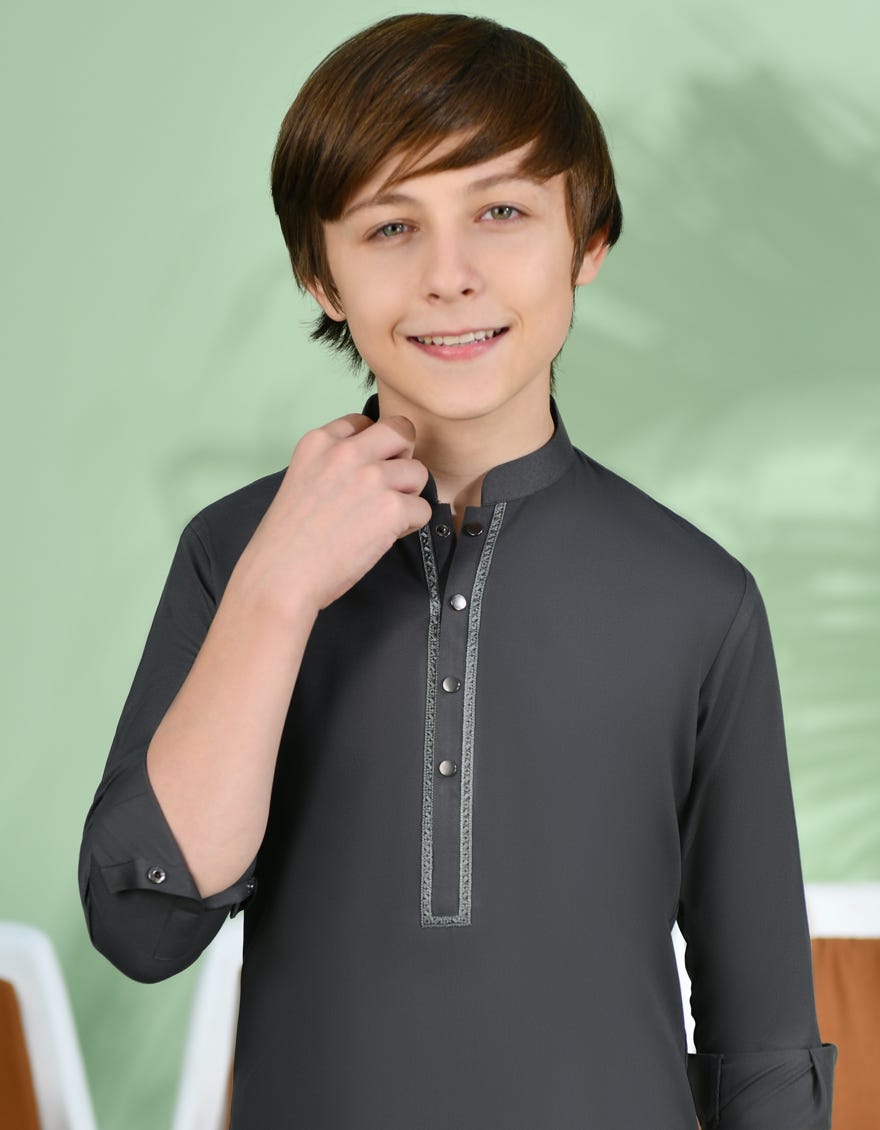 DARK GREY BLENDED KAMEEZ SHALWAR | JCKS-S-90426