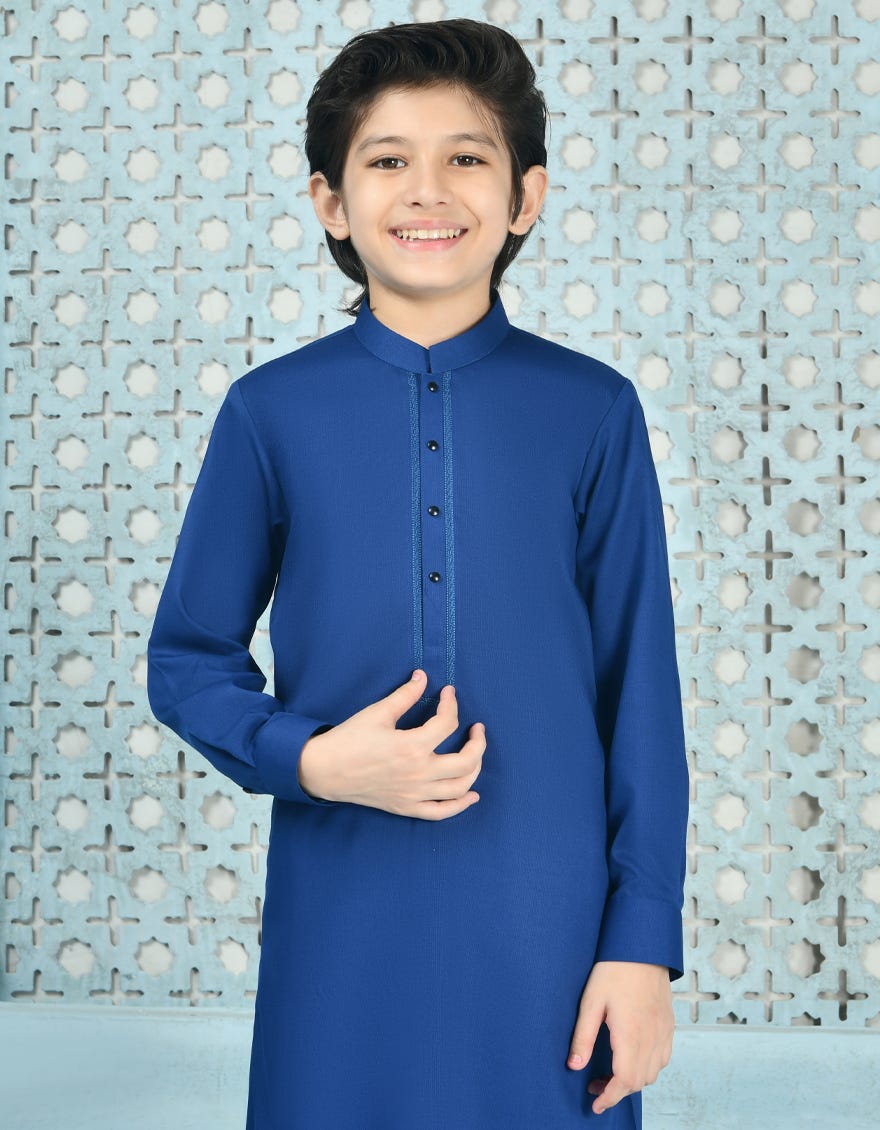 ROYAL BLUE BLENDED KAMEEZ SHALWAR | JCKS-S-90442