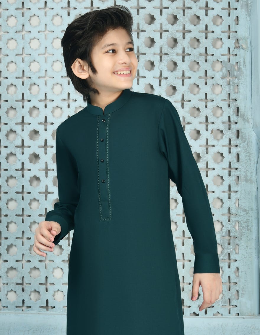 GREEN BLENDED KAMEEZ SHALWAR | JCKS-A-90446