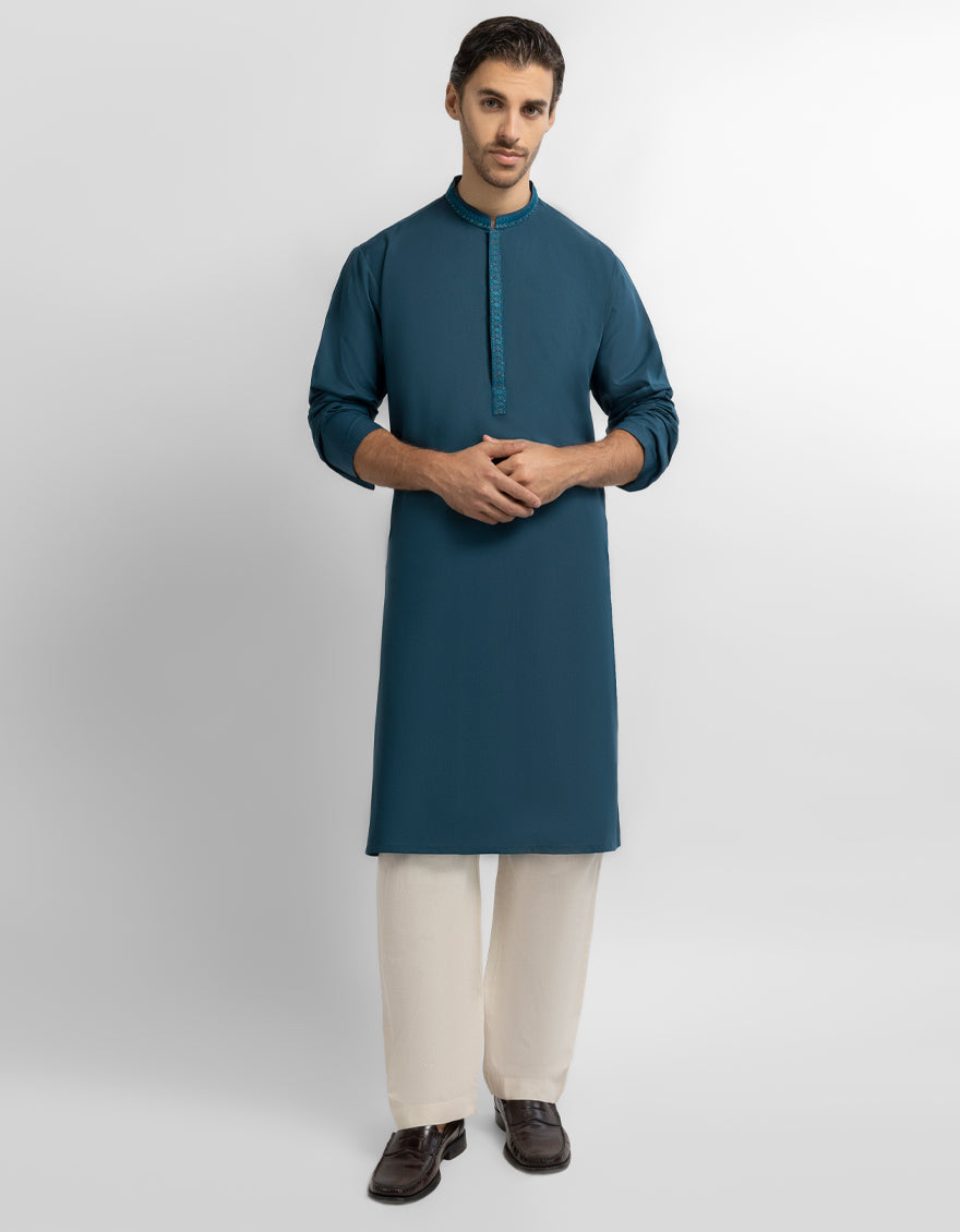 Bottle Green Semi-Formal Kurta