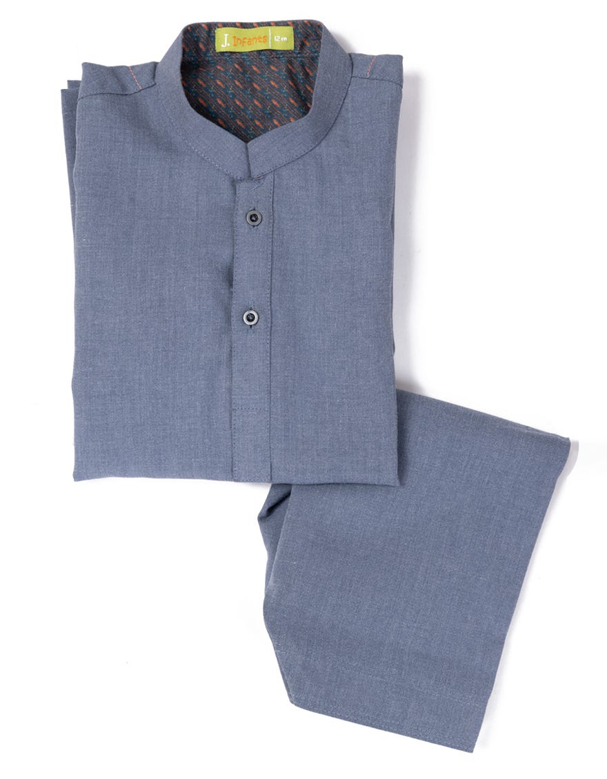BLUE GREY BLENDED KAMEEZ SHALWAR | JJIKS-A-91421