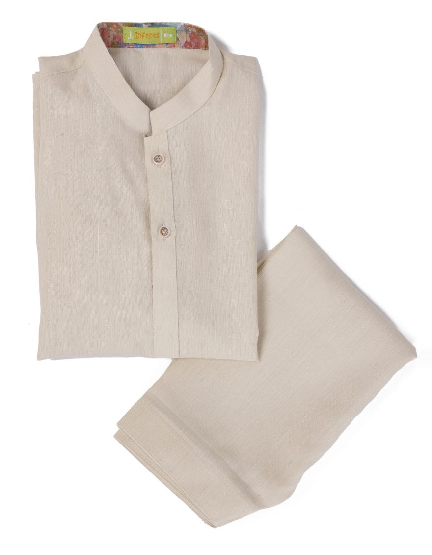 BEIGE BLENDED KAMEEZ SHALWAR | JJIKS-A-91422