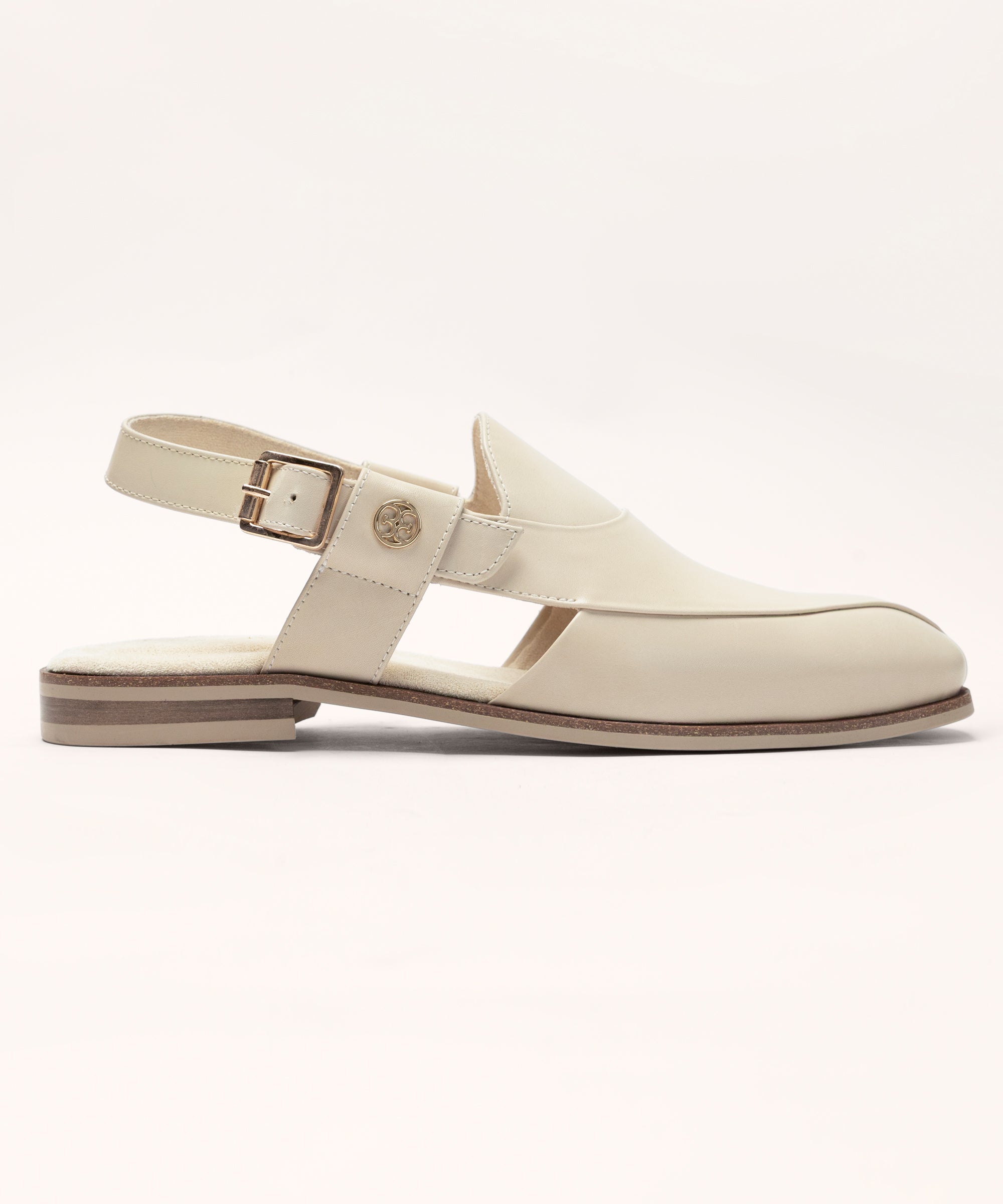 Cream Leather Sandals
