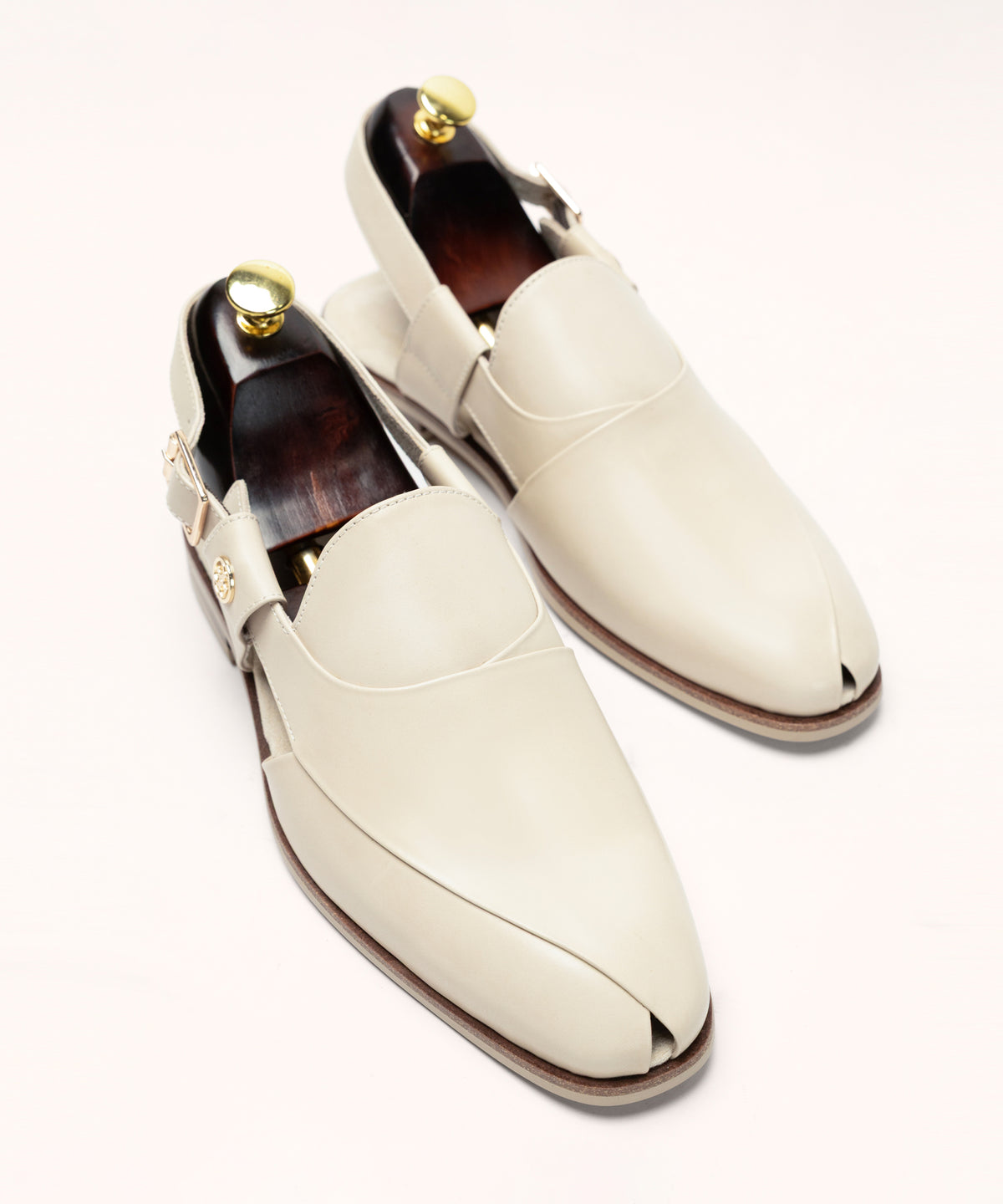 Cream Leather Sandals