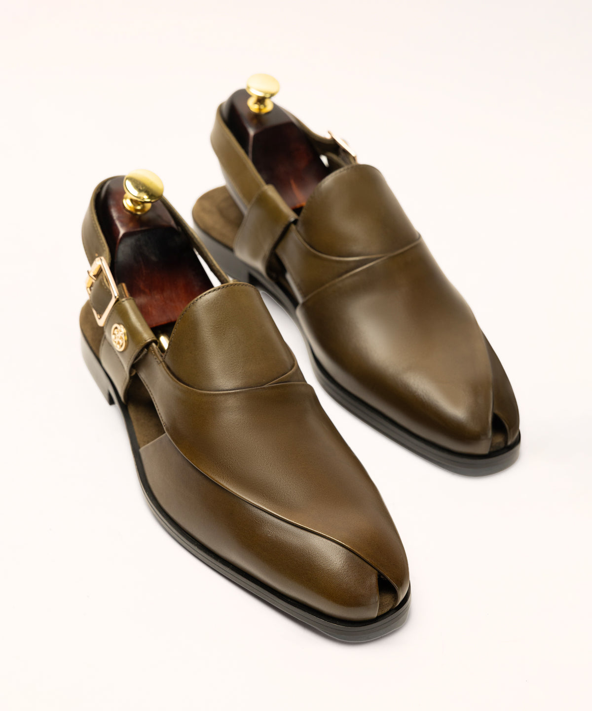 Olive Leather Sandals