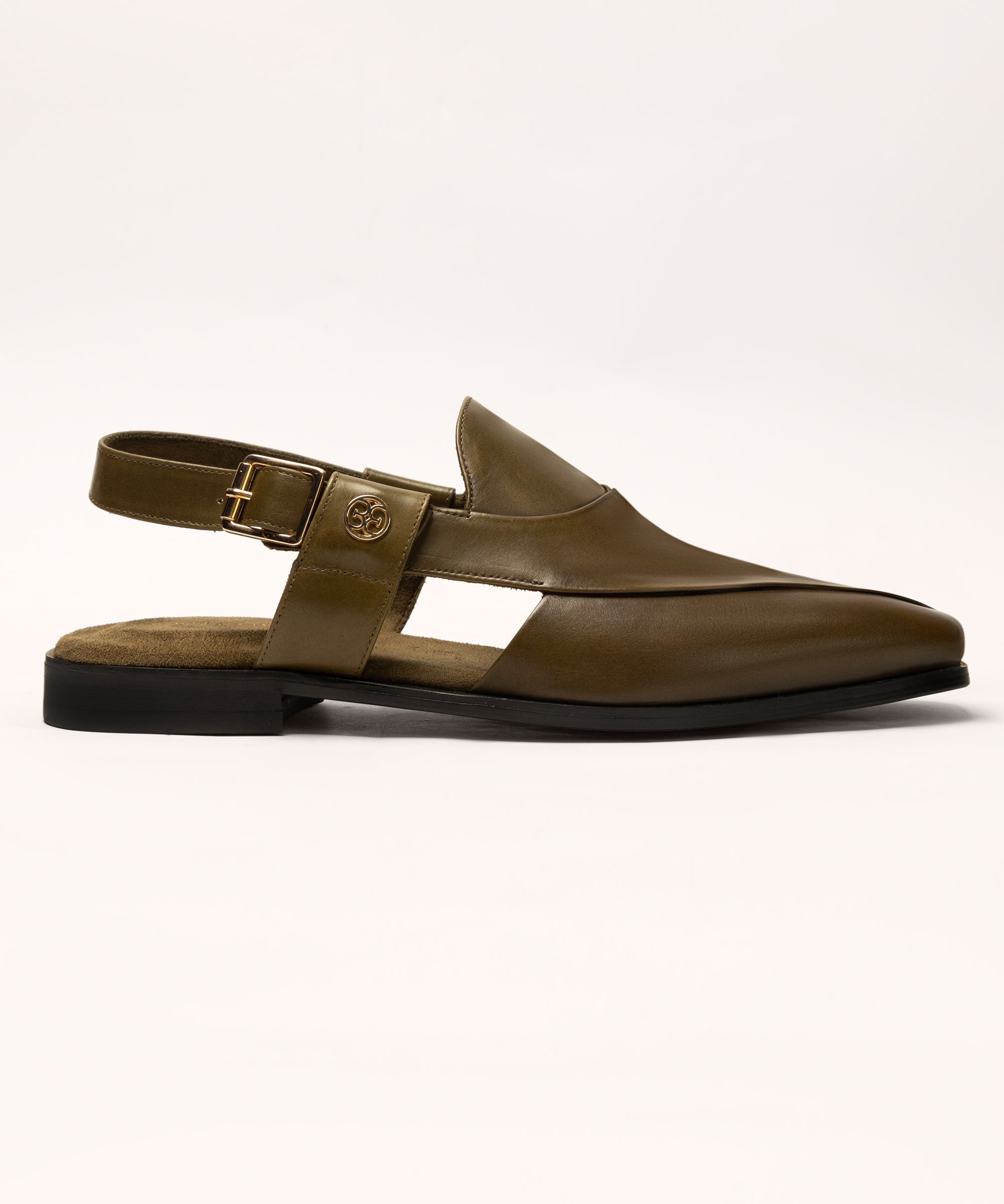 Olive Leather Sandals