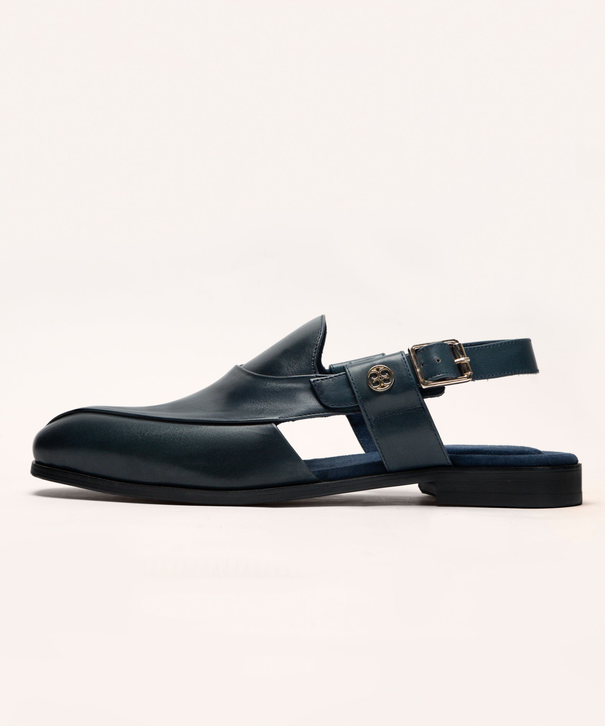 Sea Blue Leather Sandals