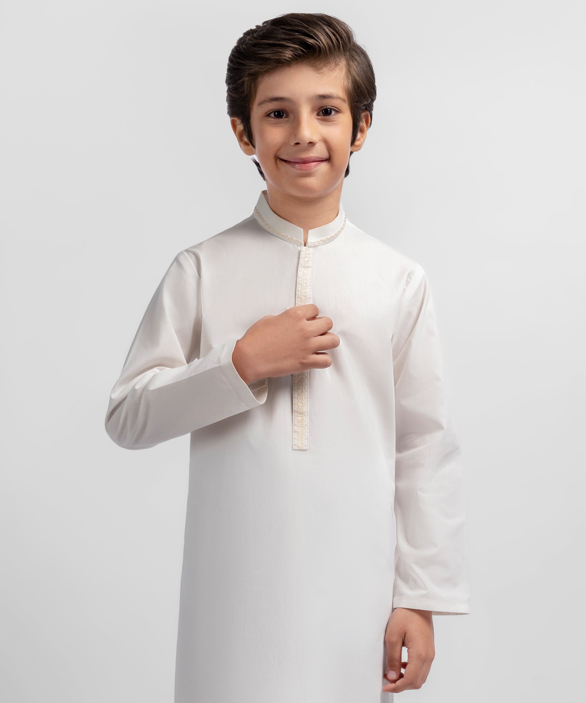 Off White Semi-Formal Cotton Kurta