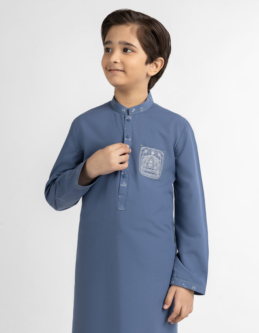 DENIM BLUE SEMI-FORMAL KURTA TROUSERS