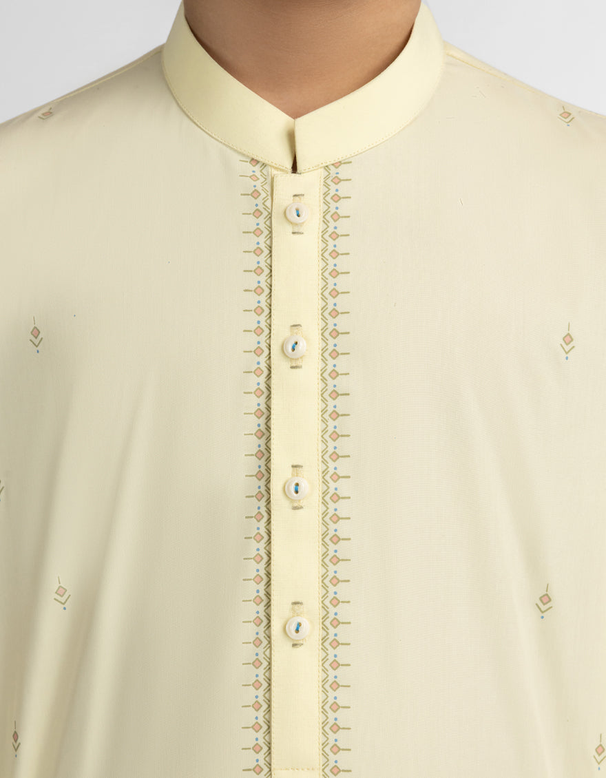 LEMON SEMI-FORMAL KURTA TROUSERS