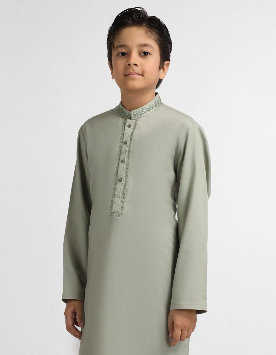 LIGHT GREEN SEMI-FORMAL KURTA TROUSERS