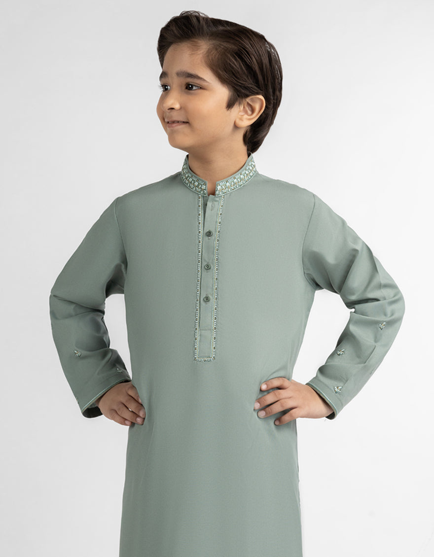 MINT GREEN SEMI-FORMAL KURTA TROUSERS