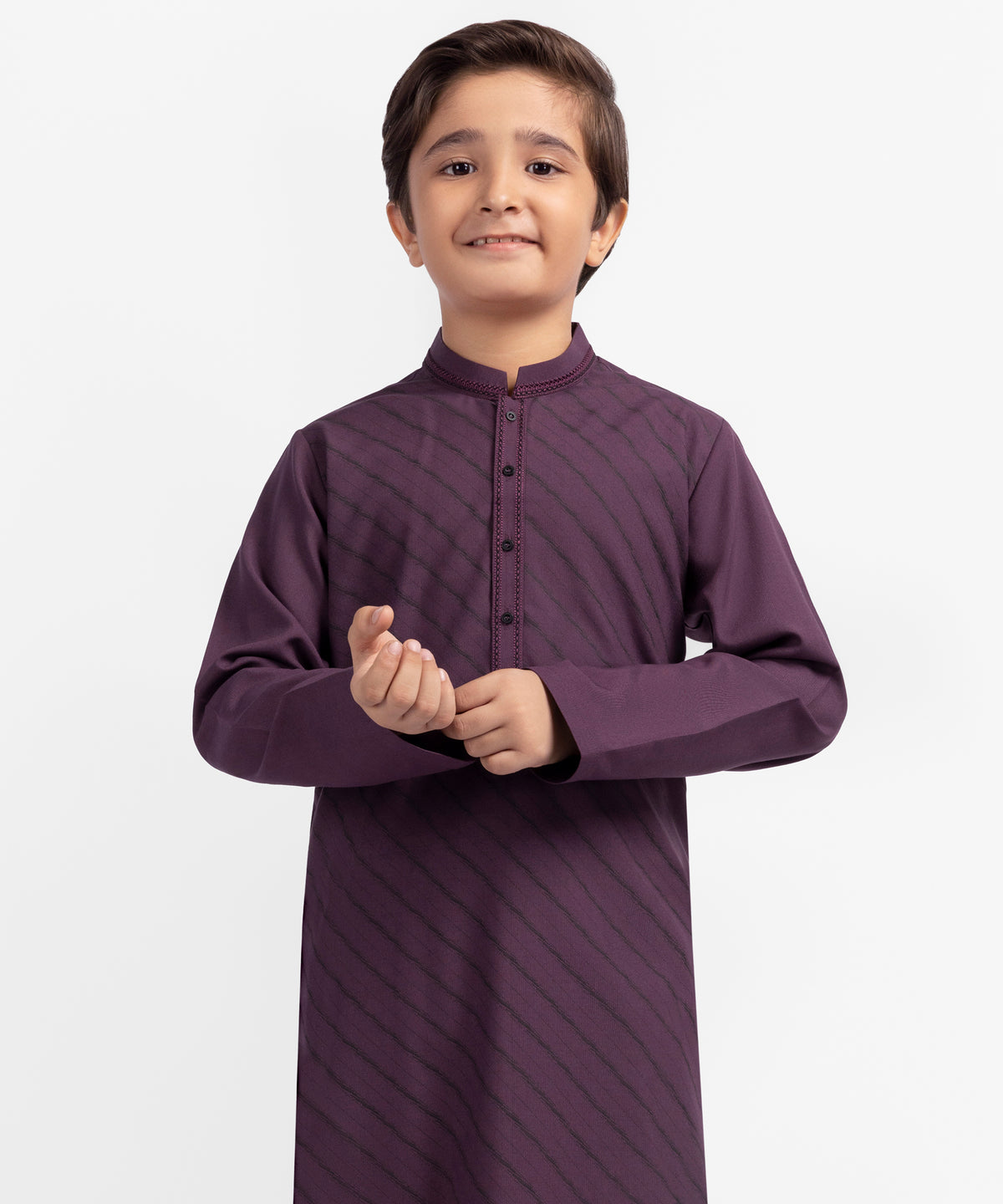 Plum Semi-Formal Kurta Trousers