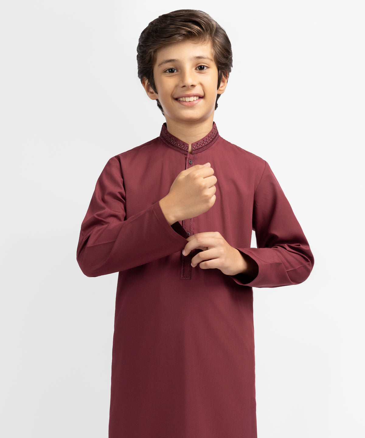 Maroon Semi-Formal Kurta Trousers