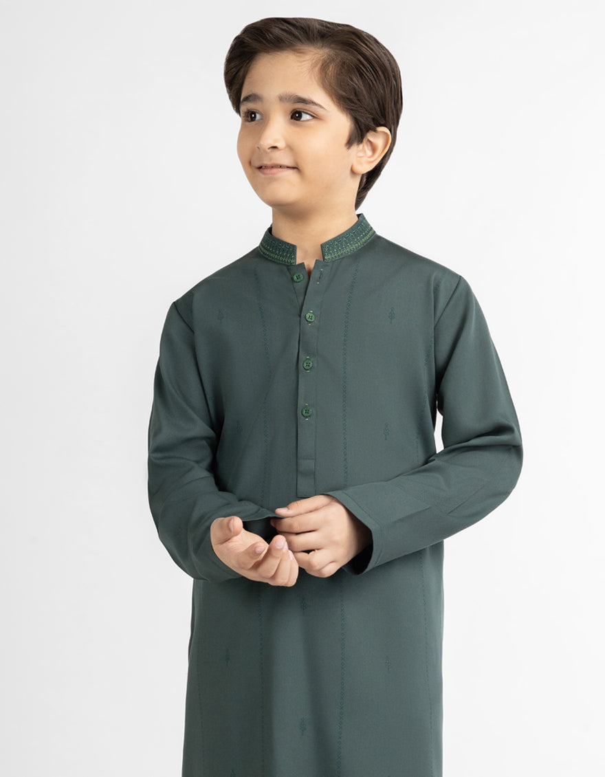 BOTTLE GREEN CASUAL KURTA TROUSERS