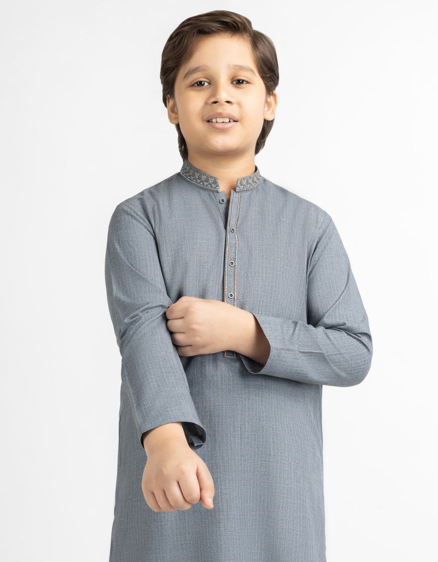 GREY SEMI-FORMAL KAMEEZ SHALWAR