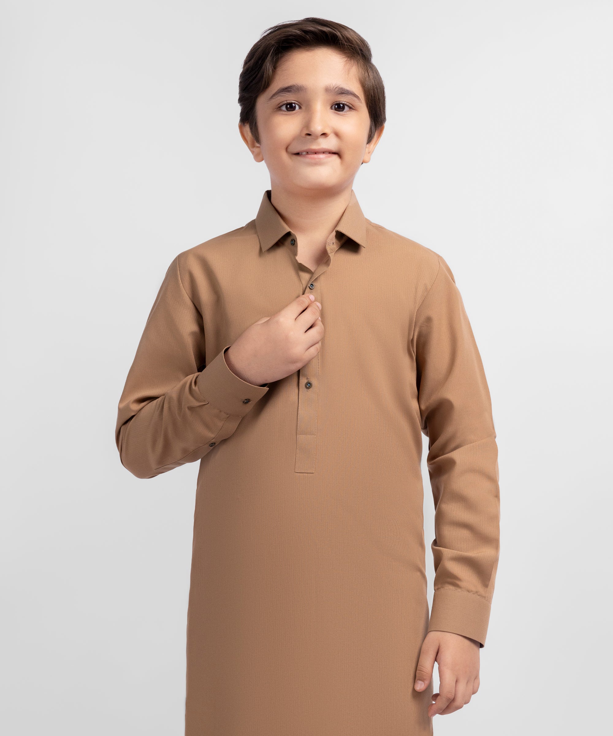 Brown Casual Kameez Shalwar