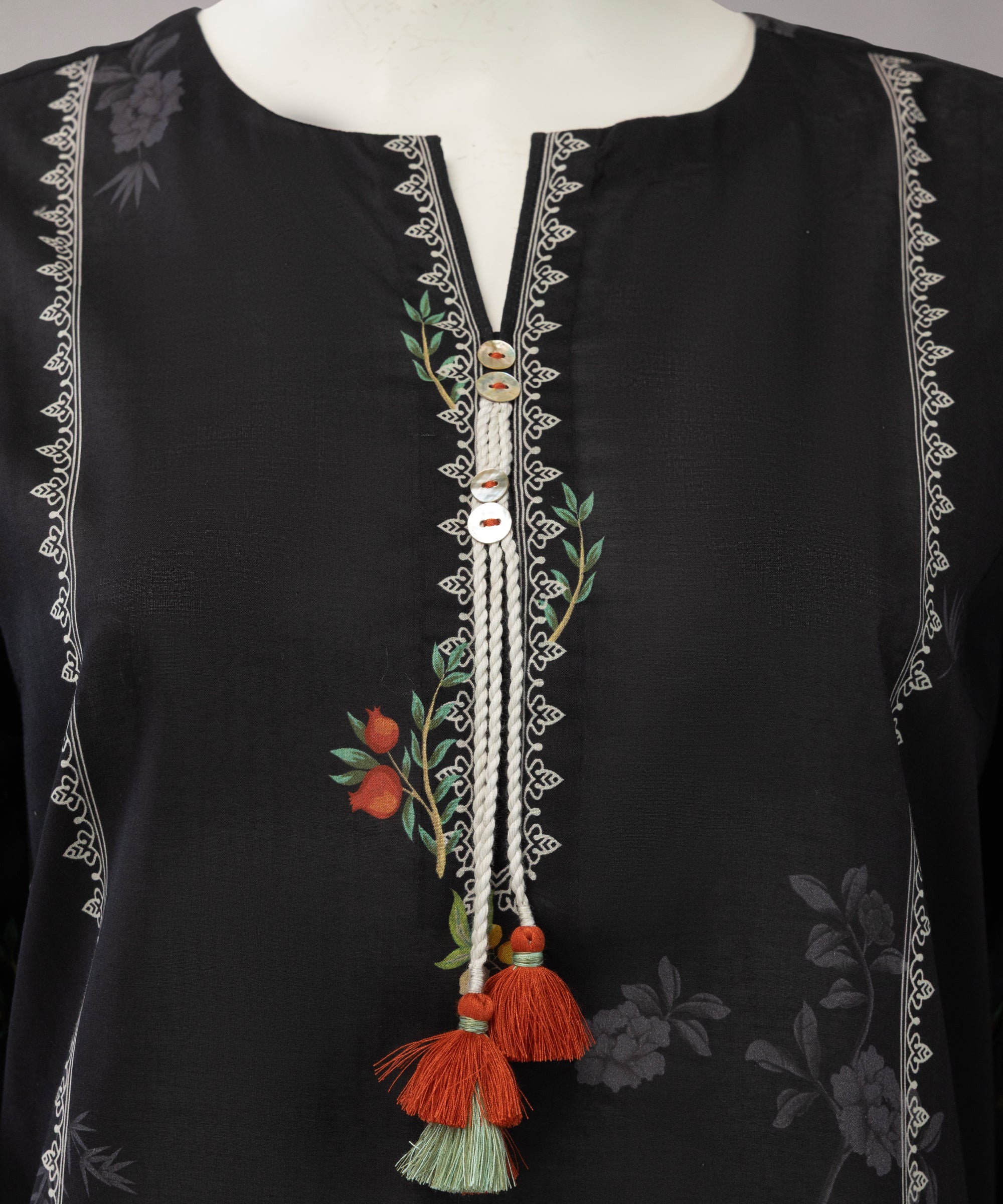 Black Lawn Digital Printed Unstitched 2Pc