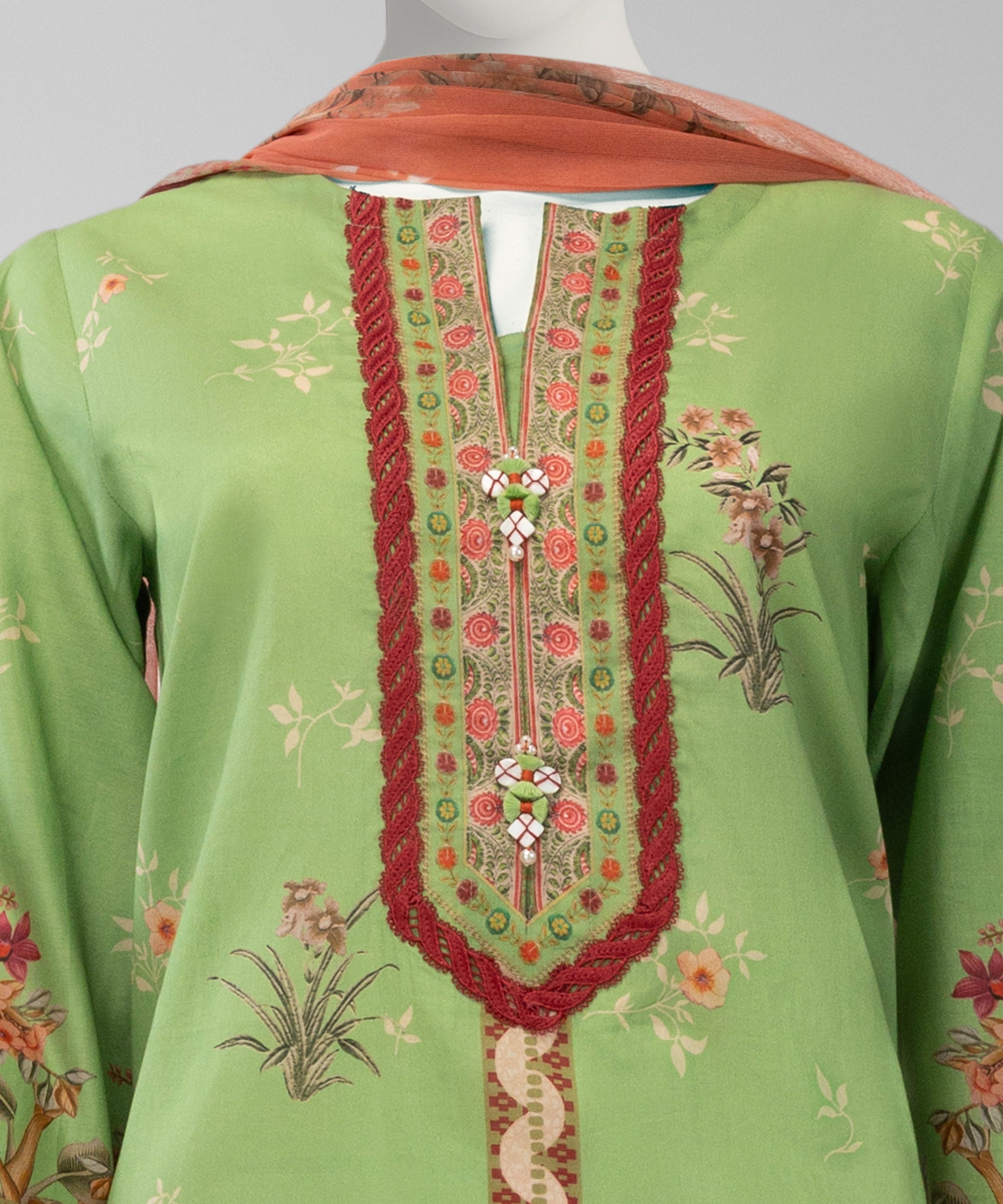 Green Lawn Digital Printed Unstitched 2Pc