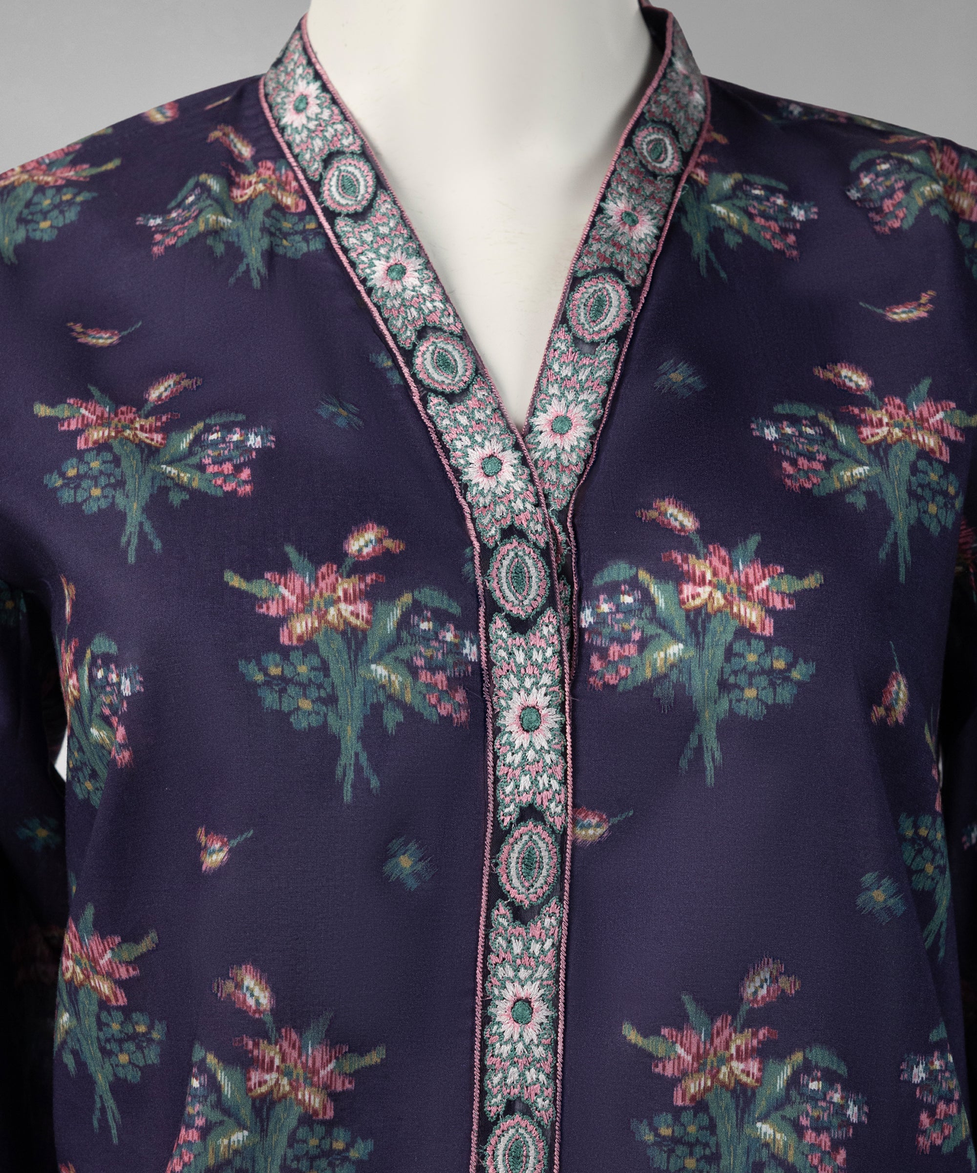 Multicolor Lawn Embroidered Unstitched 2Pc