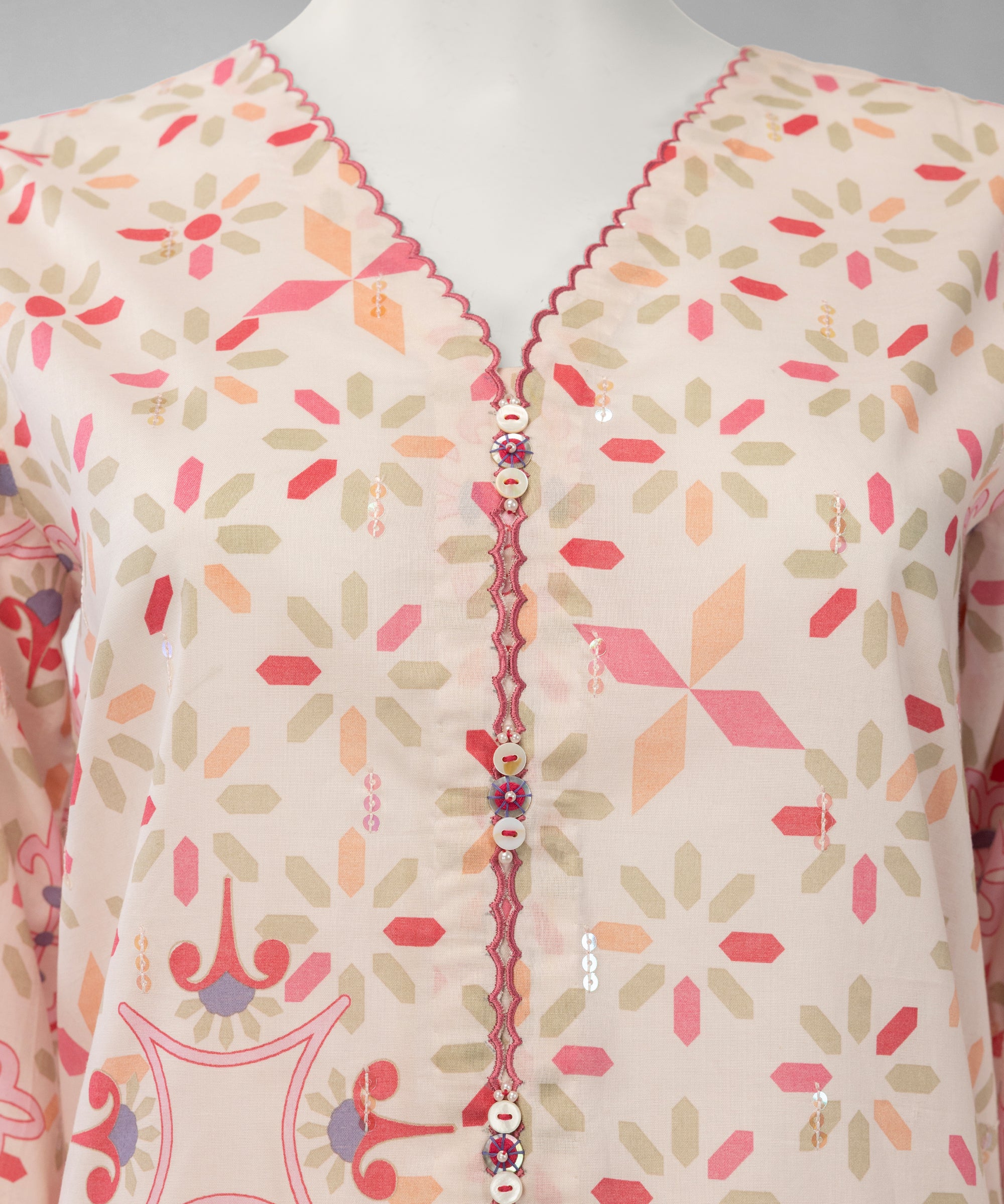 Multicolor Lawn Embroidered Unstitched 2Pc