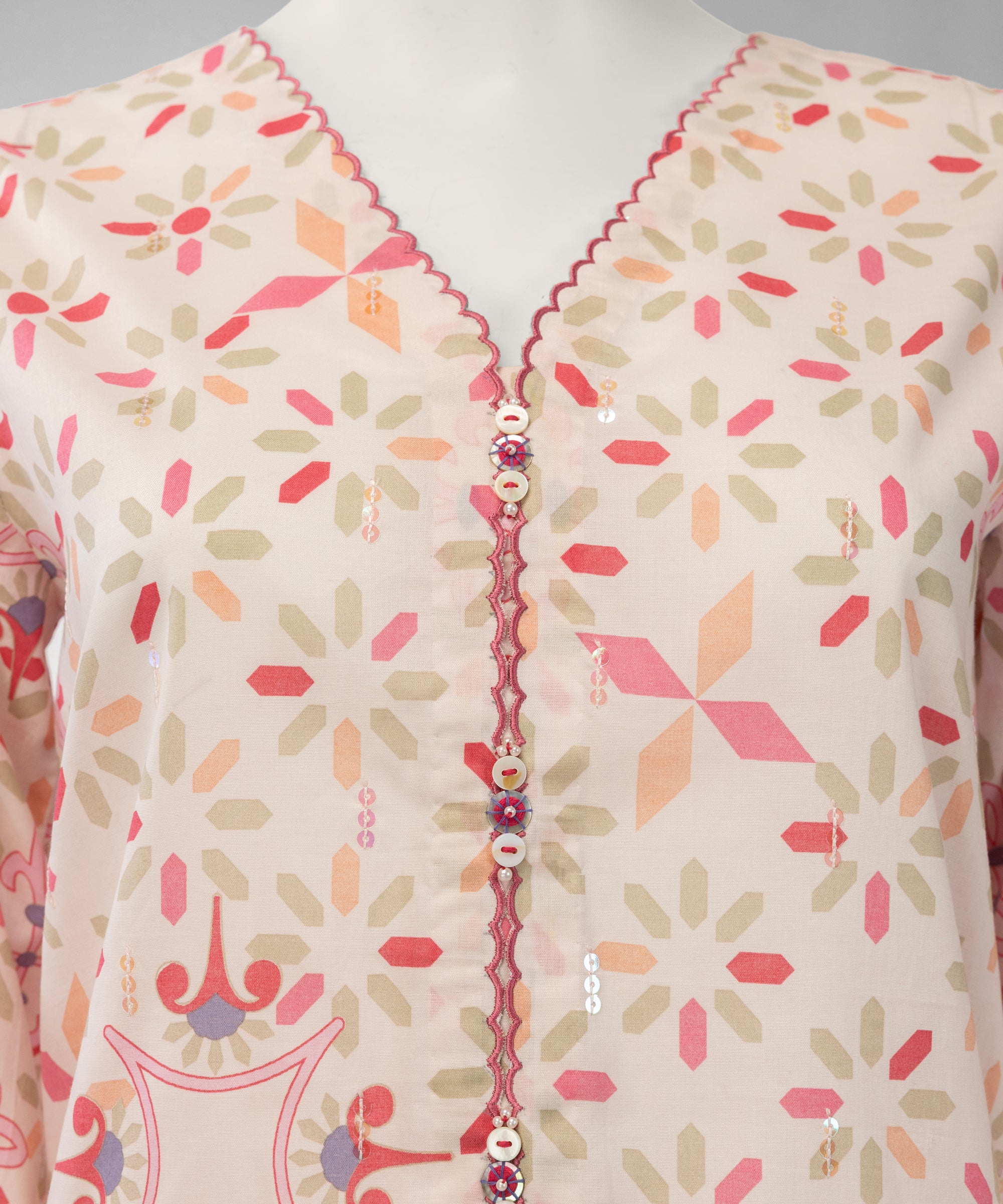 Multicolor Lawn Embroidered Unstitched 2Pc