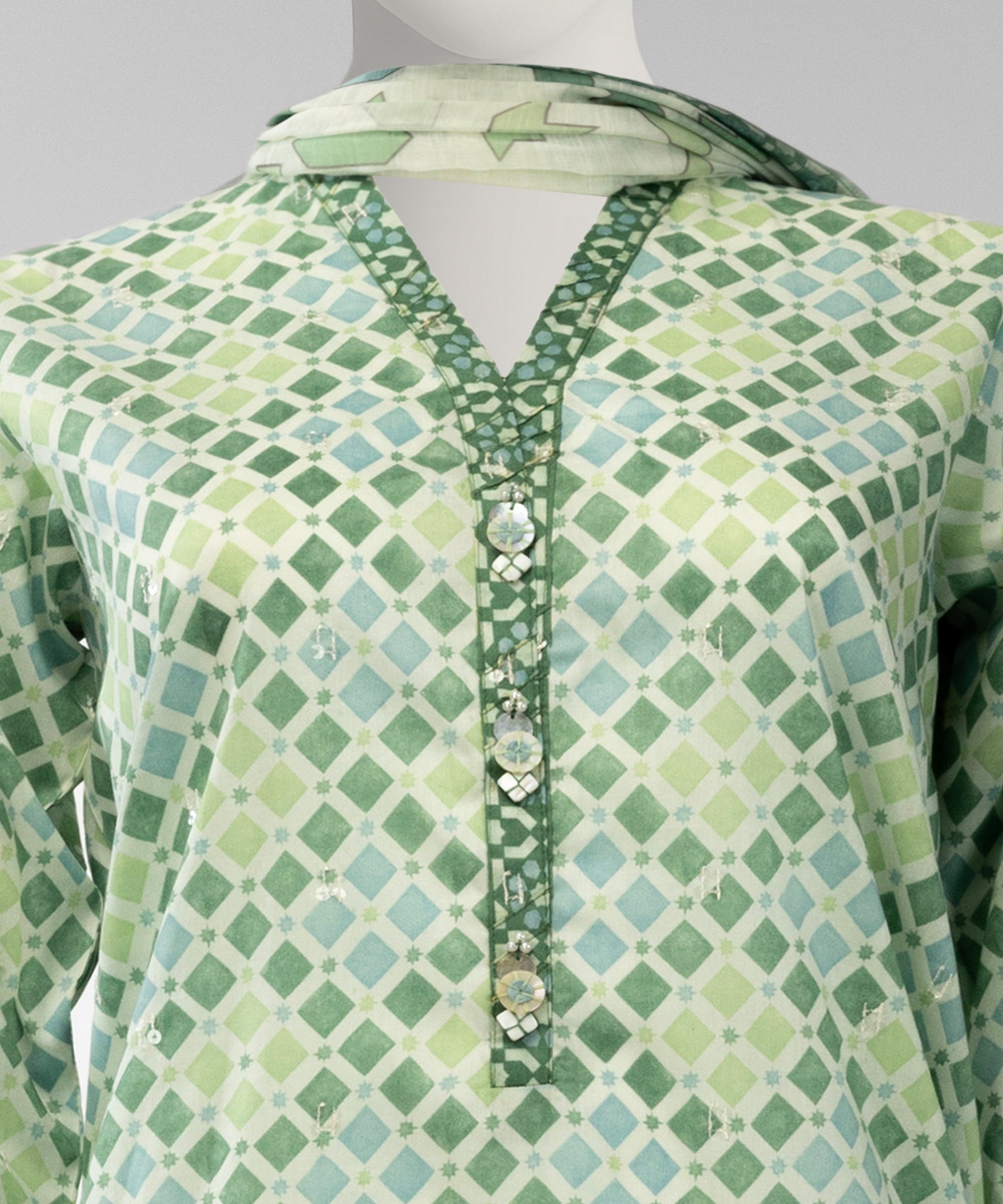 Multicolor Lawn Embroidered Unstitched 2Pc