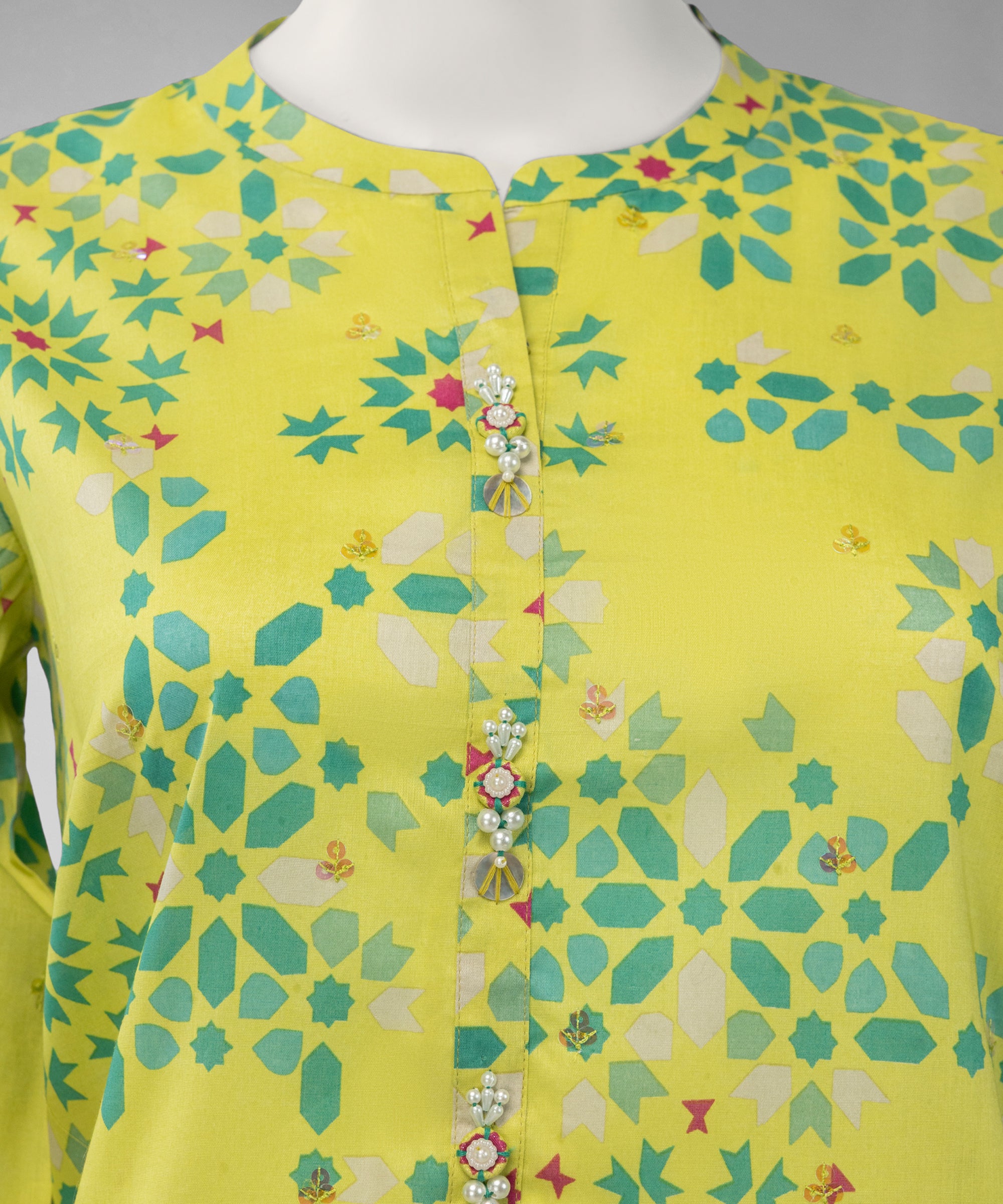 Yellow Lawn Embroidered Unstitched 2Pc