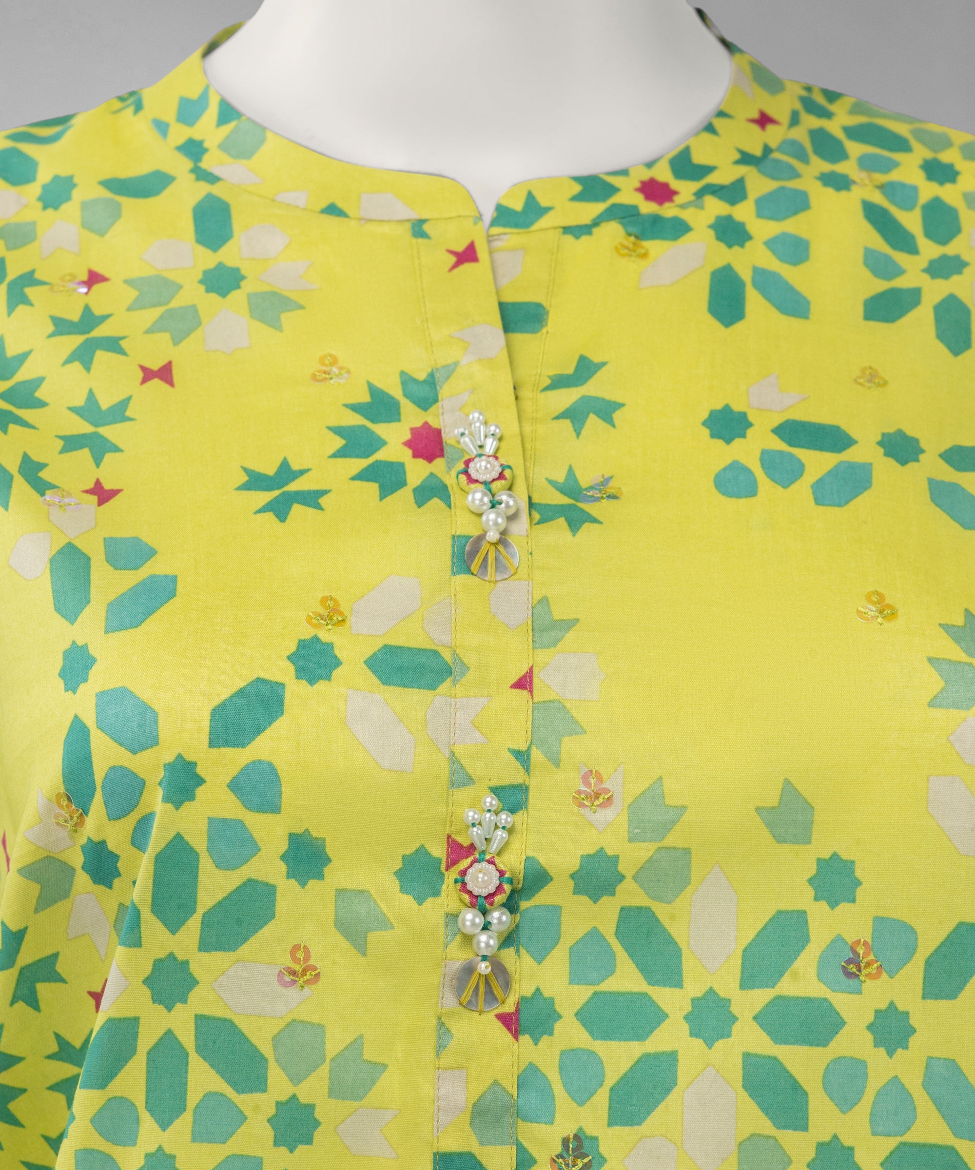 Yellow Lawn Embroidered Unstitched 2Pc