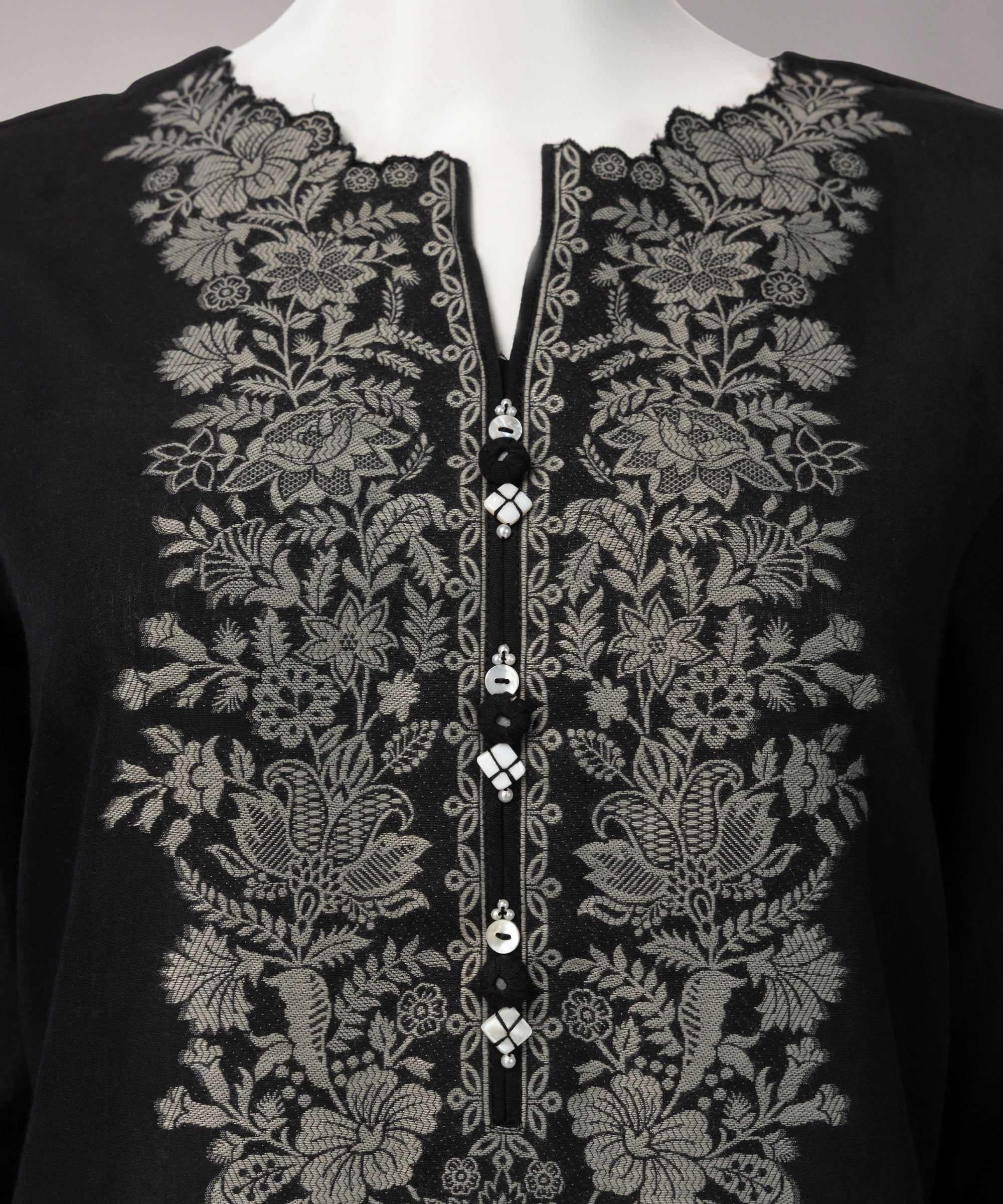 Black Jacquard Dyed Unstitched 2Pc
