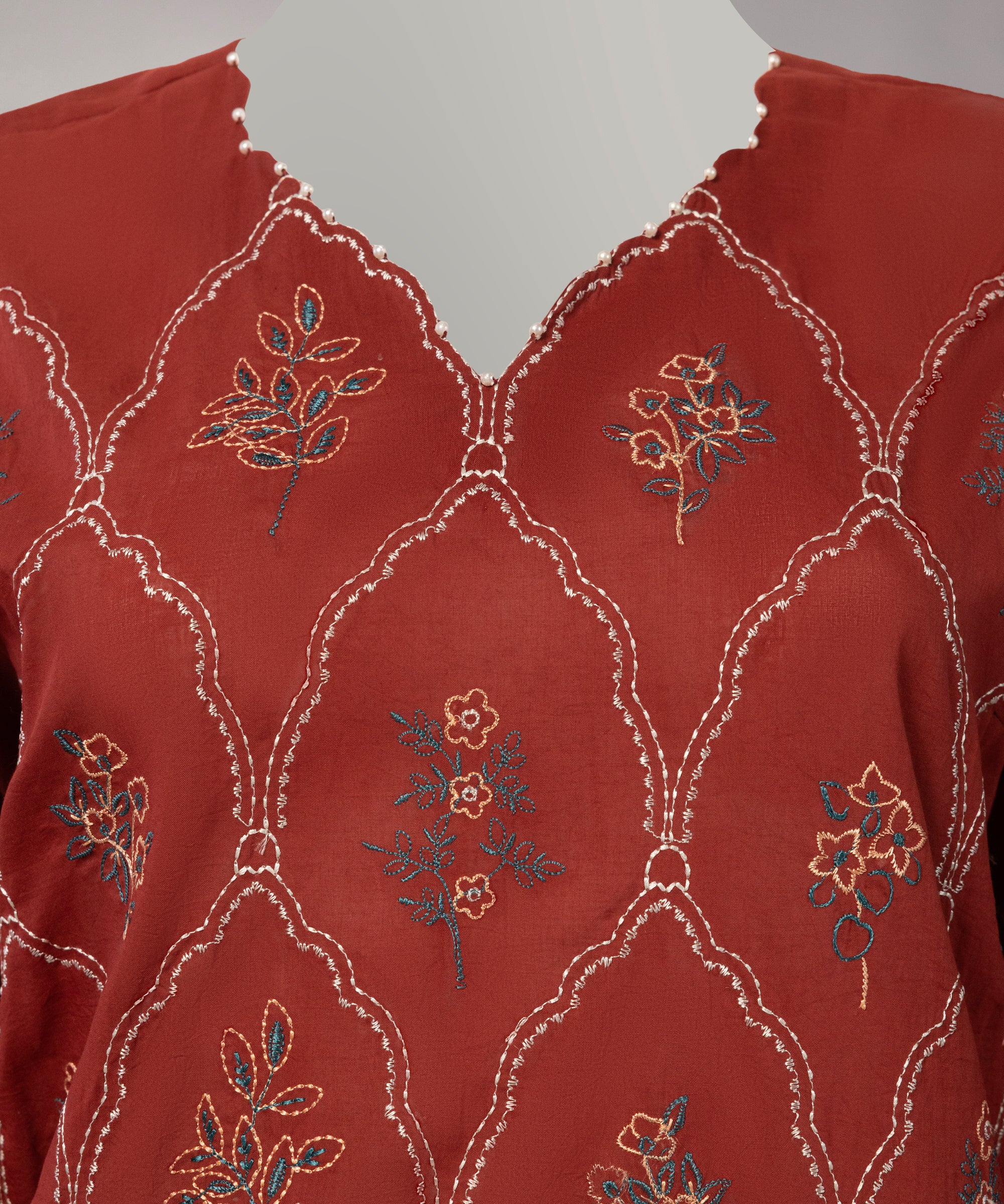 Red Lawn Embroidered Unstitched 2Pc