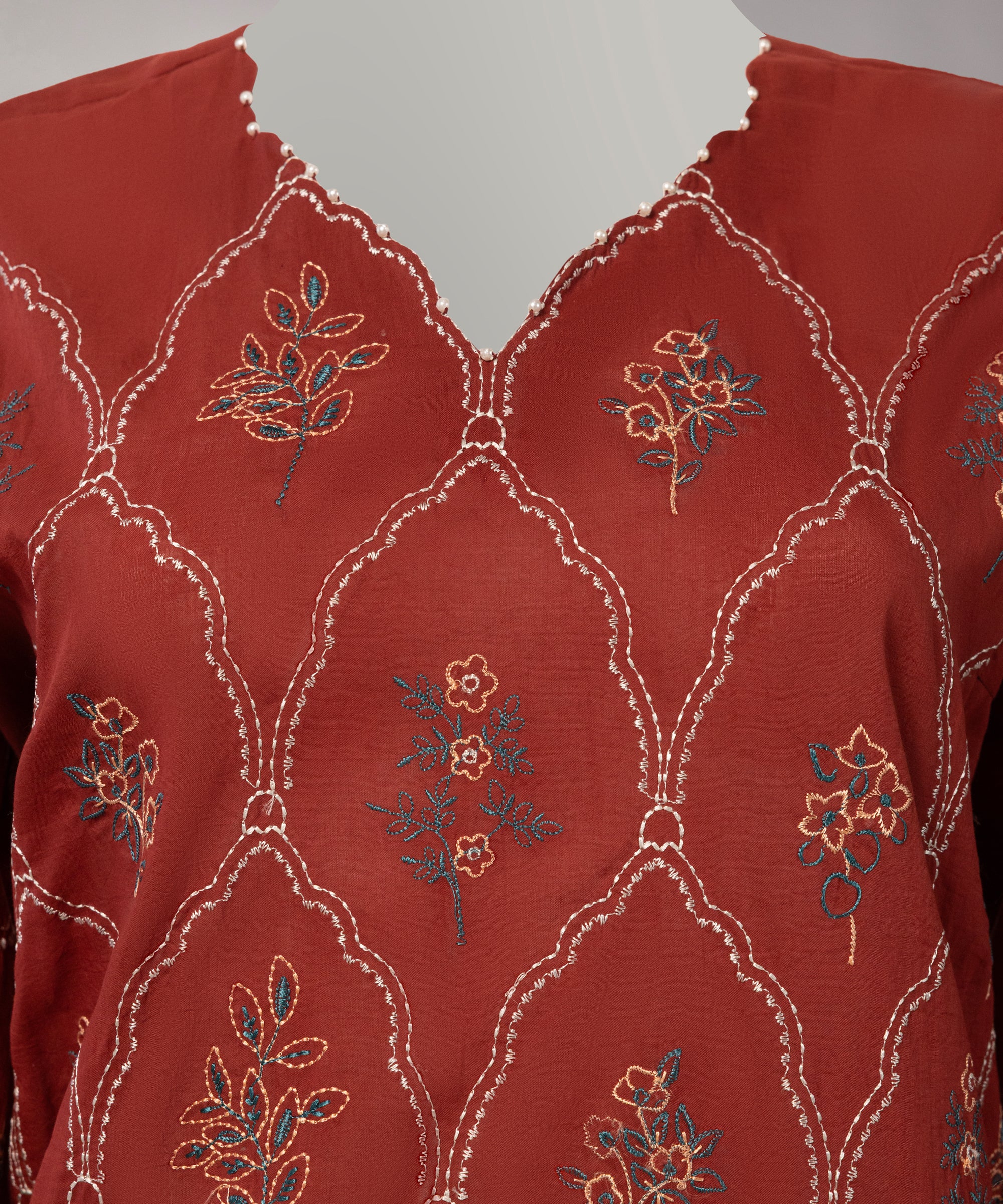 Red Lawn Embroidered Unstitched 2Pc
