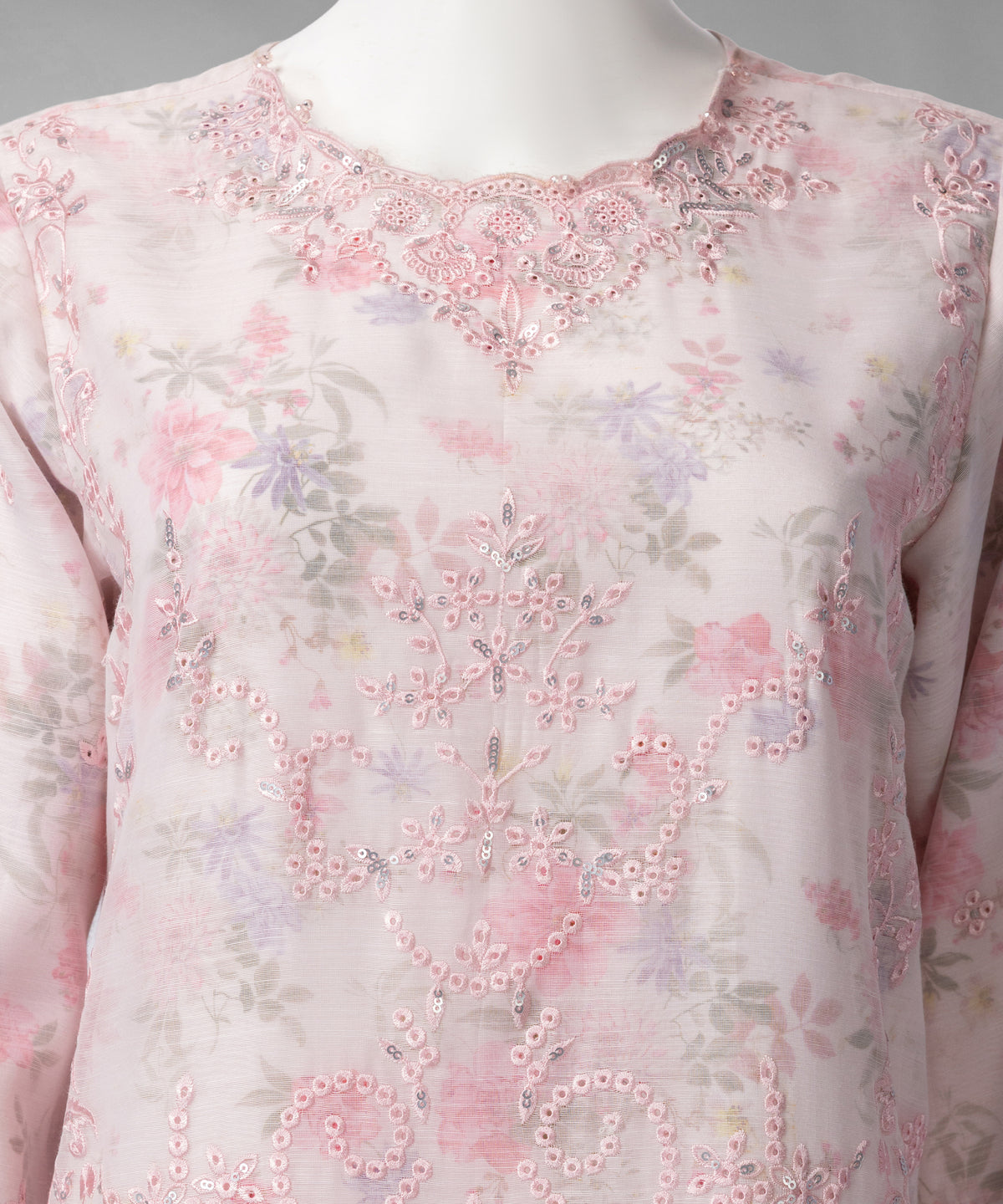 Beige Embroidered Lawn Unstitched 3Pc