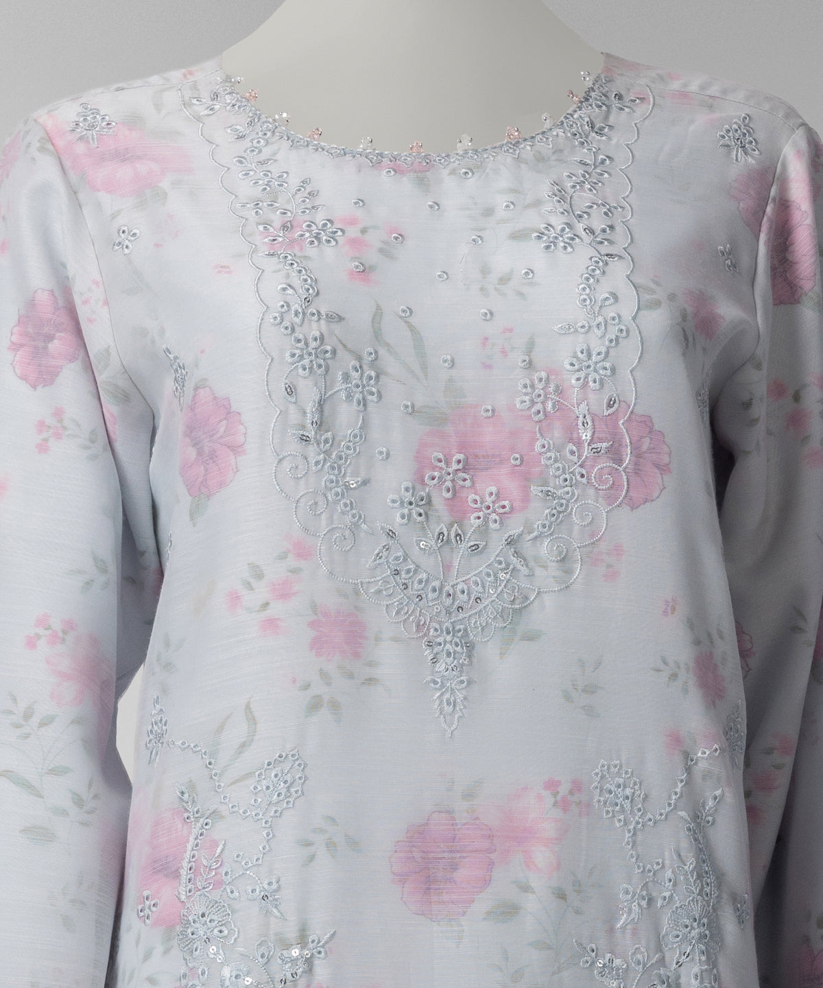 Blue Embroidered Lawn Unstitched 3Pc