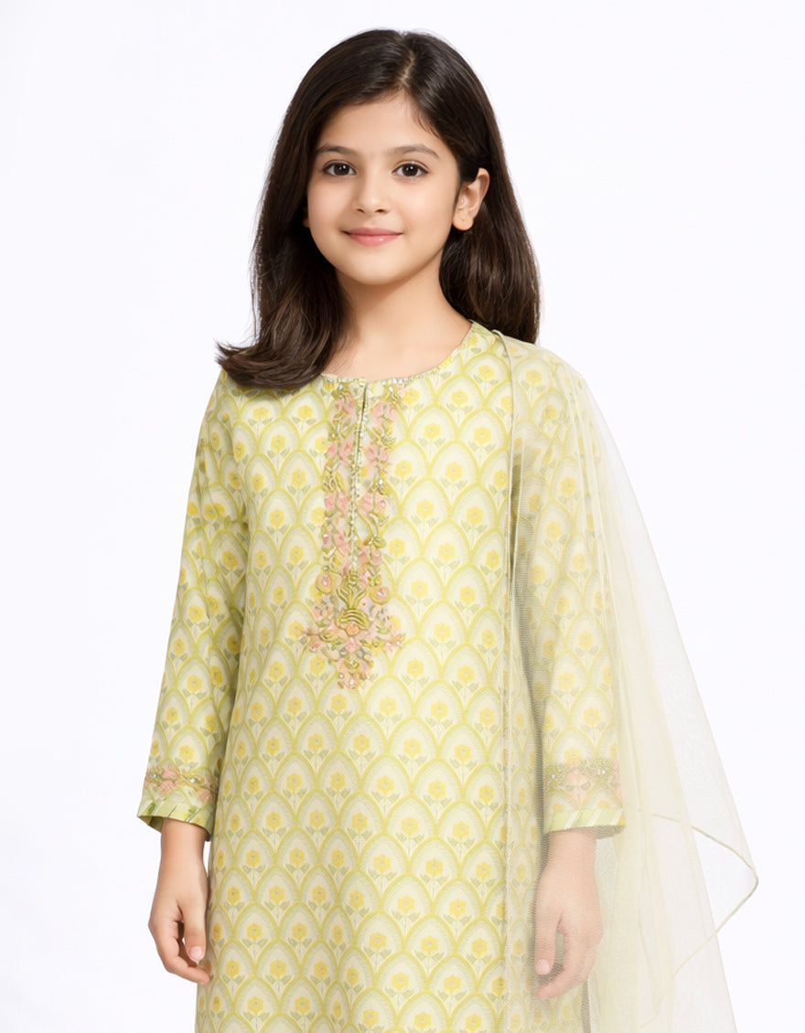 GREEN LAWN EMBROIDERED STITCHED 3PC