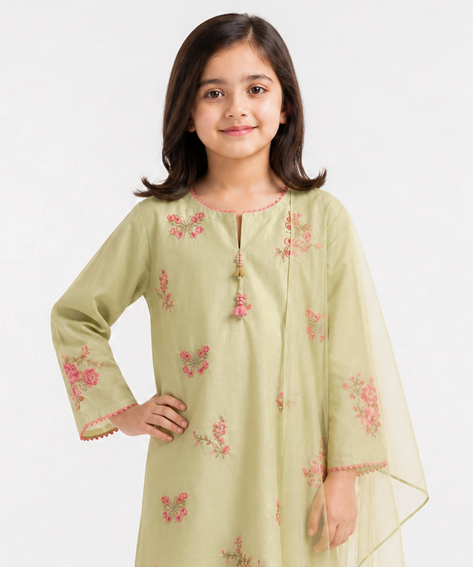 Green Lawn Embroidered Stitched 3Pc