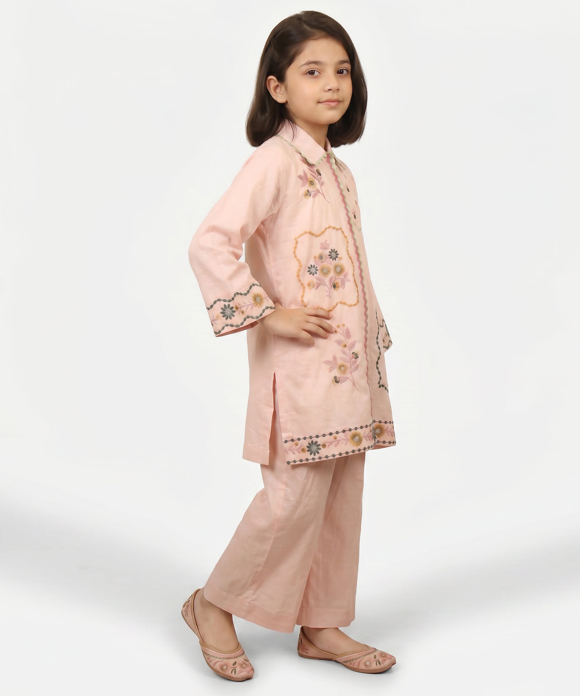 Pink Lawn Embroidered Stitched 2Pc