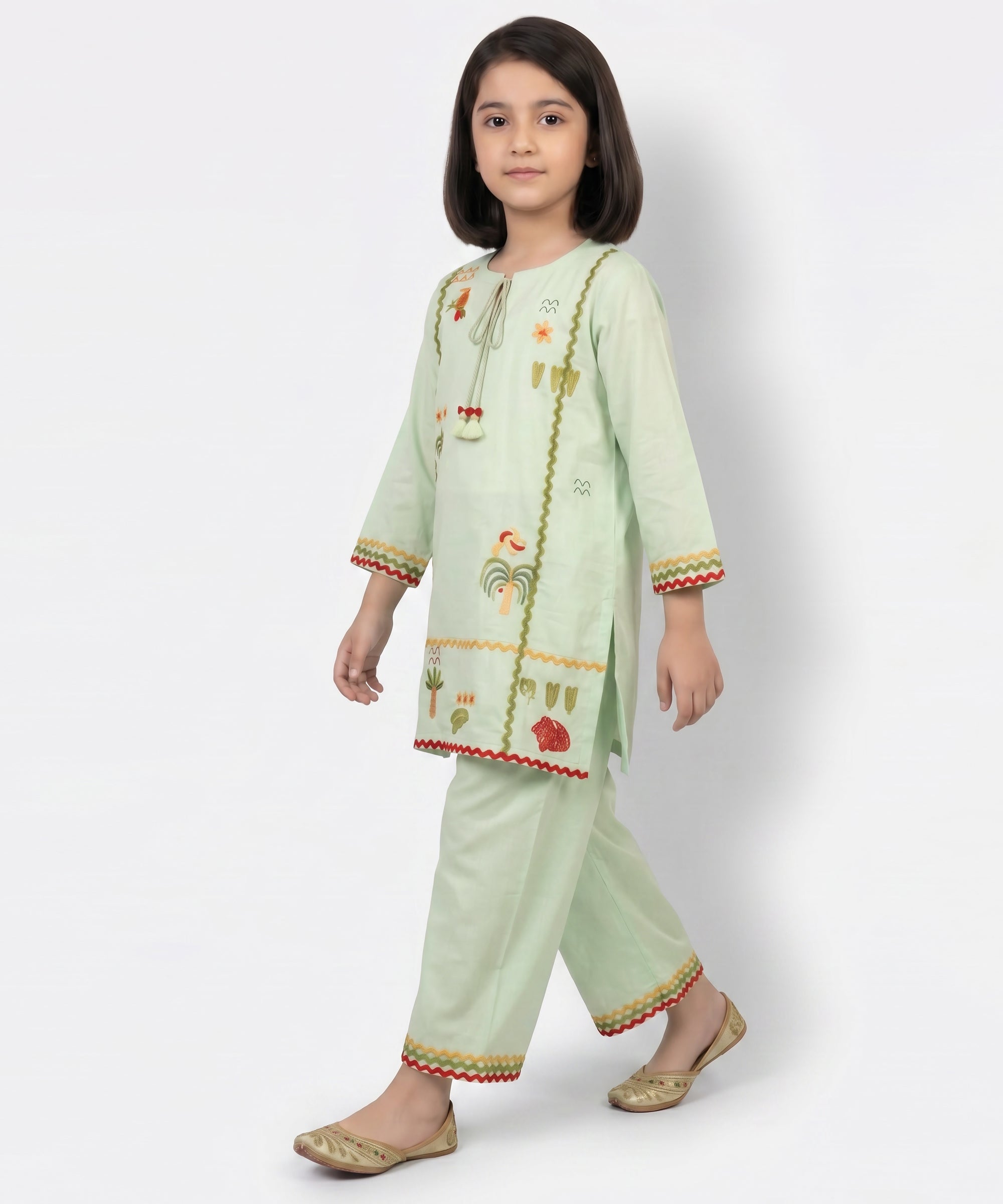 Green Lawn Embroidered Stitched 2Pc