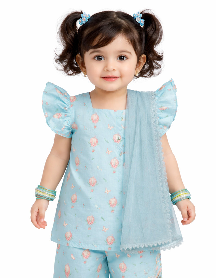 SKY BLUE LAWN DIGITAL PRINTED STITCHED 3PC