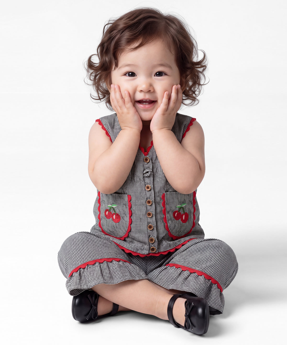 Black Embroidered Cotton Stitched 2Pc