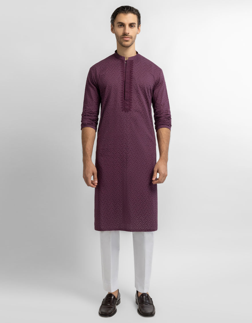VIOLET COTTON FORMAL KURTA