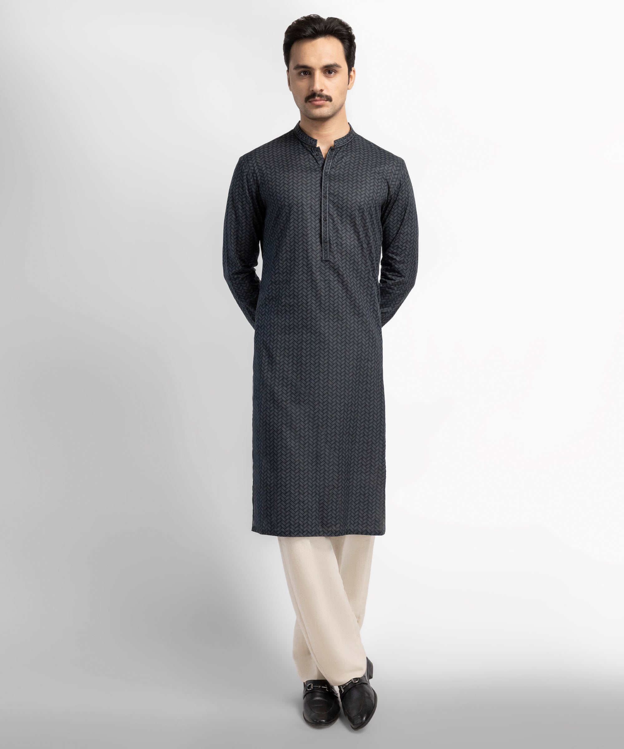 Black Cotton Kurta
