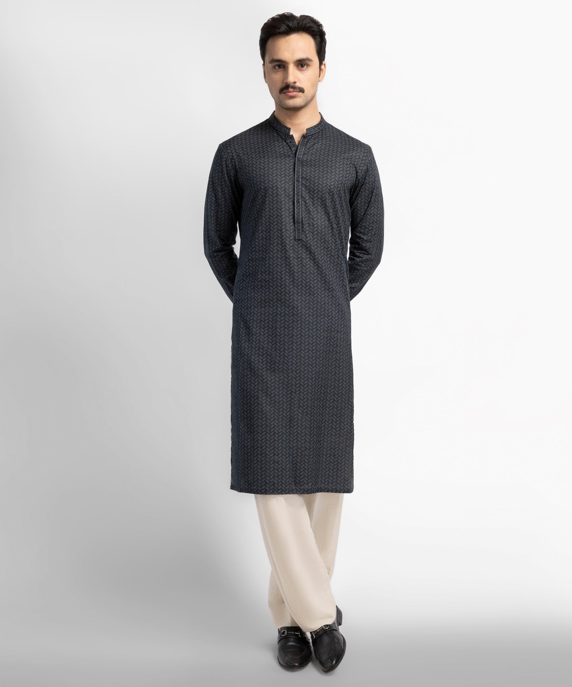 Black Cotton Kurta